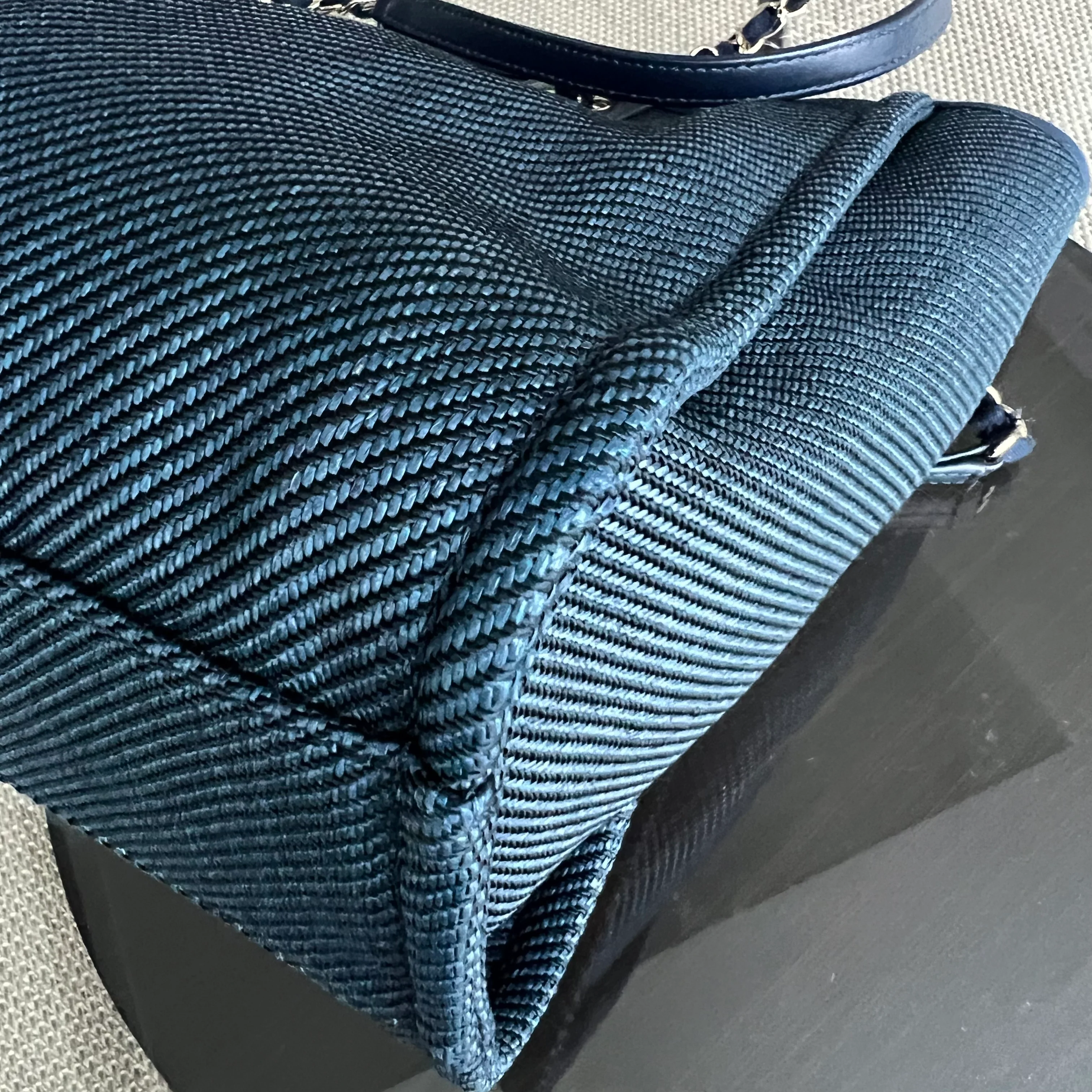 Chanel Deauville Small Tote Blue Canvas Silver Hardware Series 30 - Best Luxury Designers