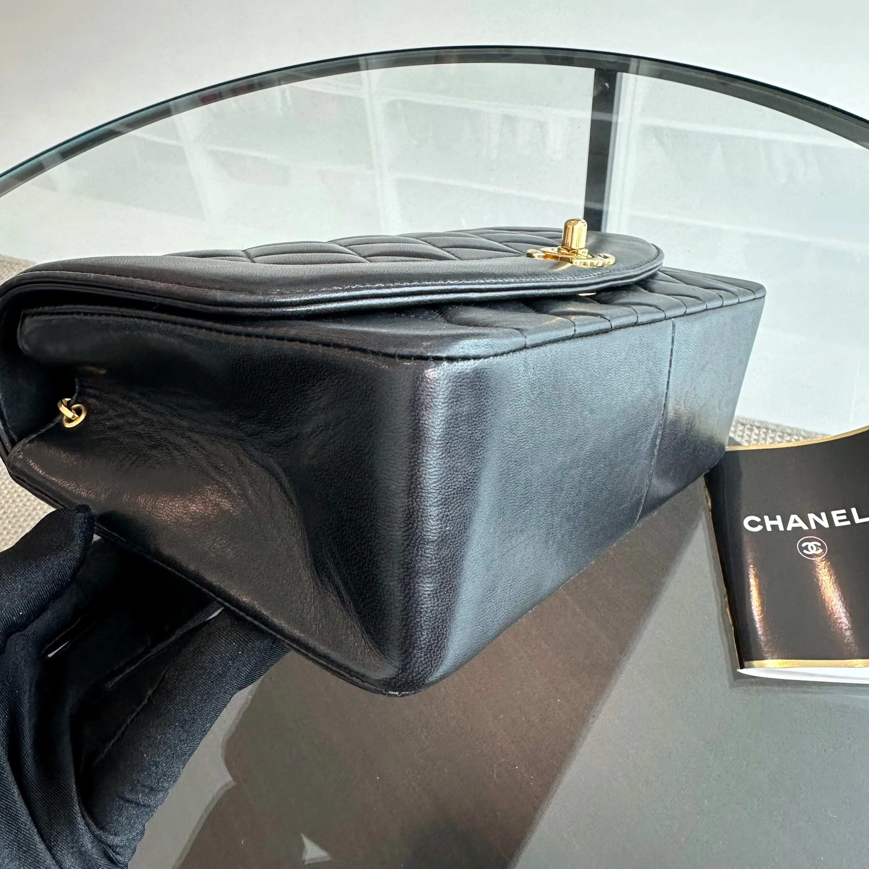 Chanel Diana Medium Black Lambskin Vintage GHW No 3 - Best Luxury Designers