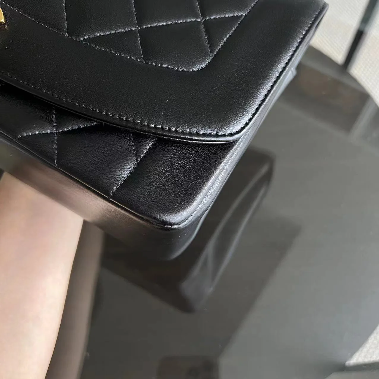 Chanel Diana Medium Quilted Lambskin Black Golden Hardware Series 3 - Best Luxury Designers