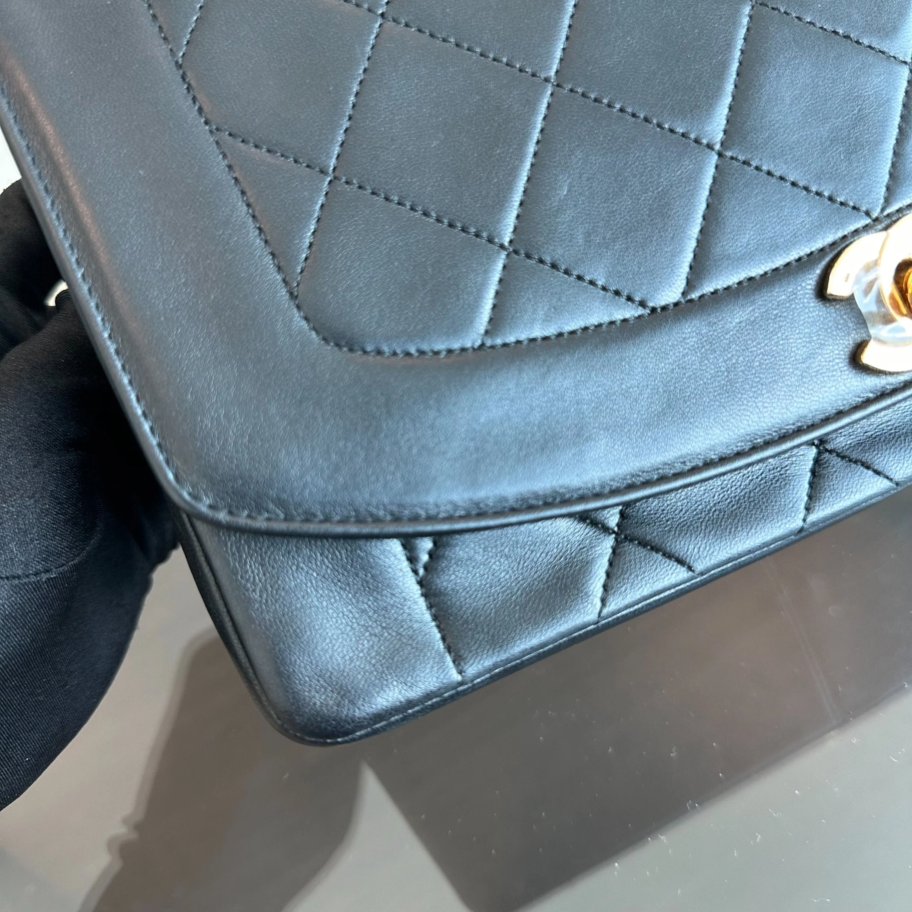 Chanel Diana Medium Vintage 24K Gold Flap Quilted Lambskin Black GHW No 1 - Best Luxury Designers