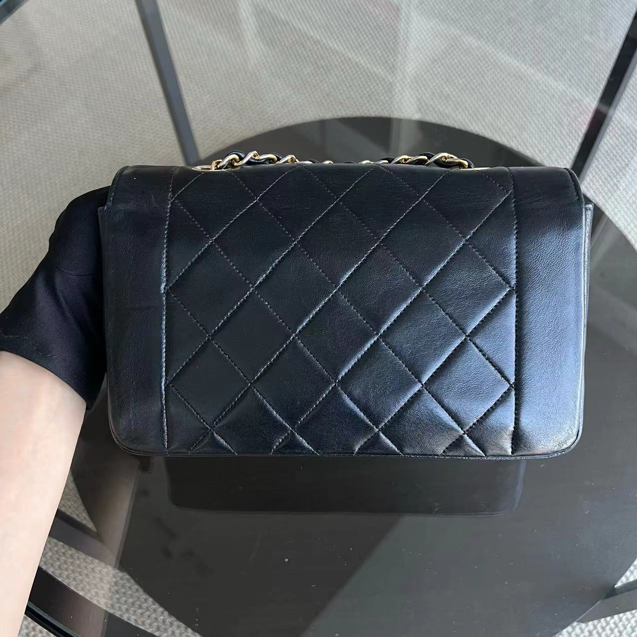 Chanel Diana Small 23CM Vintage Quilted Lambskin Black Golden Hardware Series 2 - Best Luxury Designers