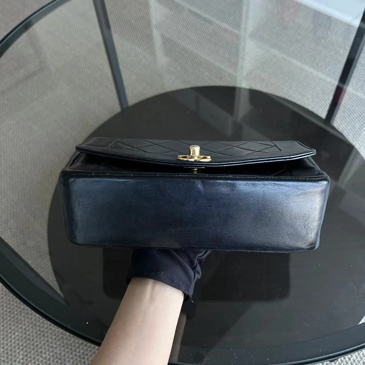 Chanel Diana Small 23CM Vintage Quilted Lambskin Black Golden Hardware Series 2 - Best Luxury Designers