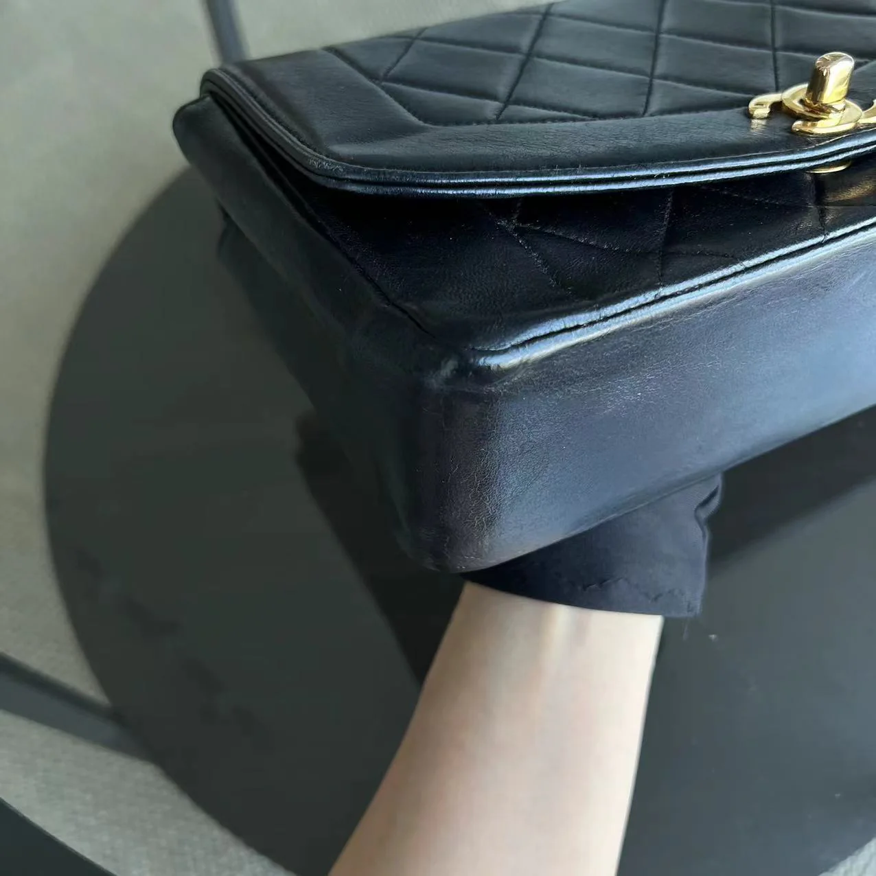 Chanel Diana Small 23CM Vintage Quilted Lambskin Black Golden Hardware Series 2 - Best Luxury Designers