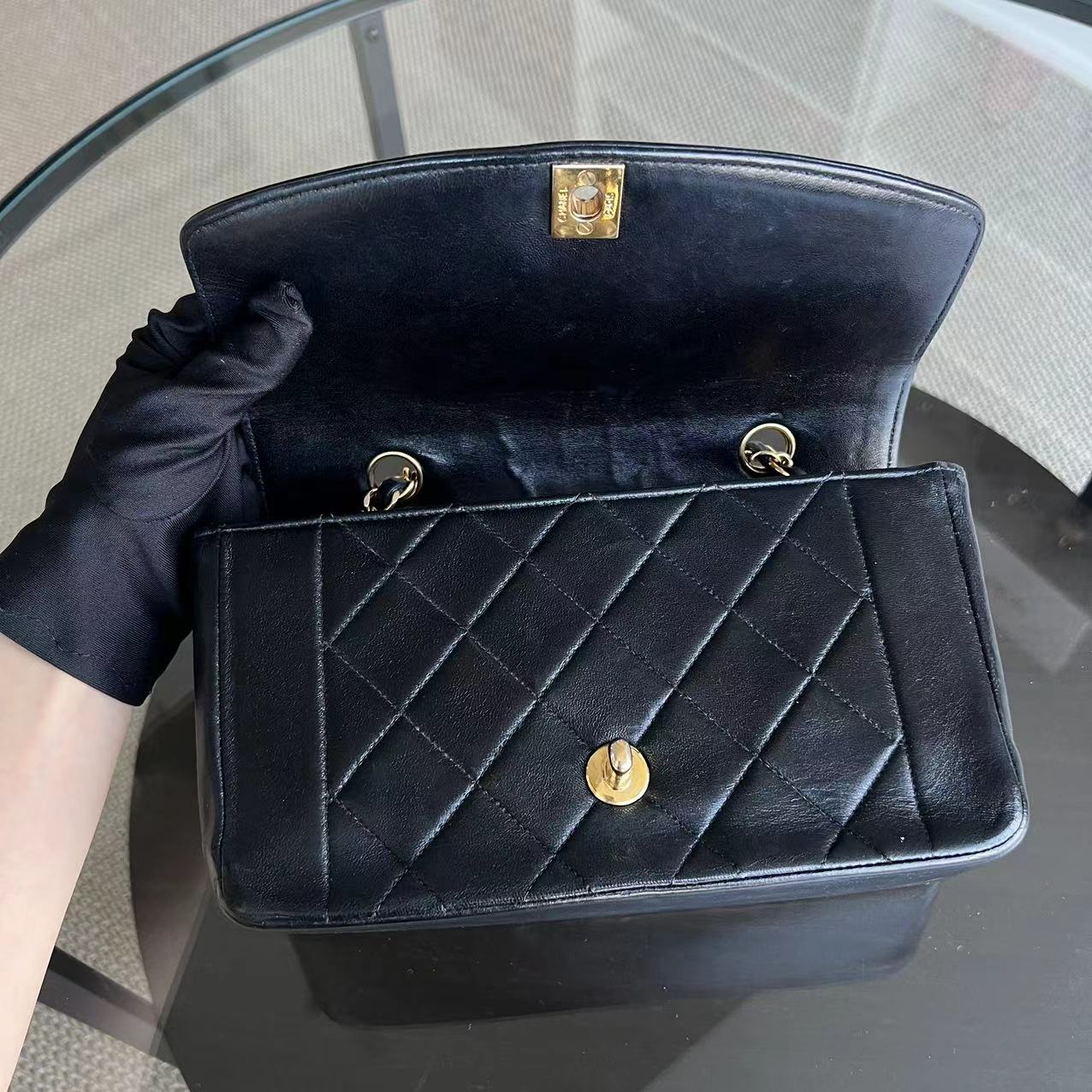 Chanel Diana Small 23CM Vintage Quilted Lambskin Black Golden Hardware Series 2 - Best Luxury Designers