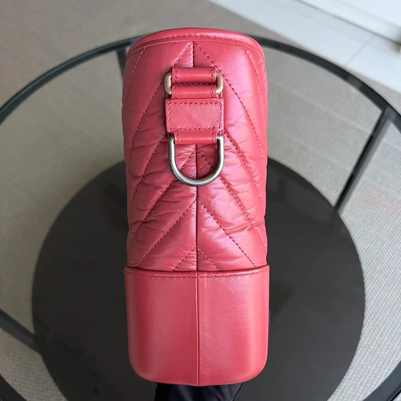 Chanel Gabrielle Medium 27CM Chevron Calfskin Hot Pink Two-tone Hardware Series 26 - Best Luxury Designers