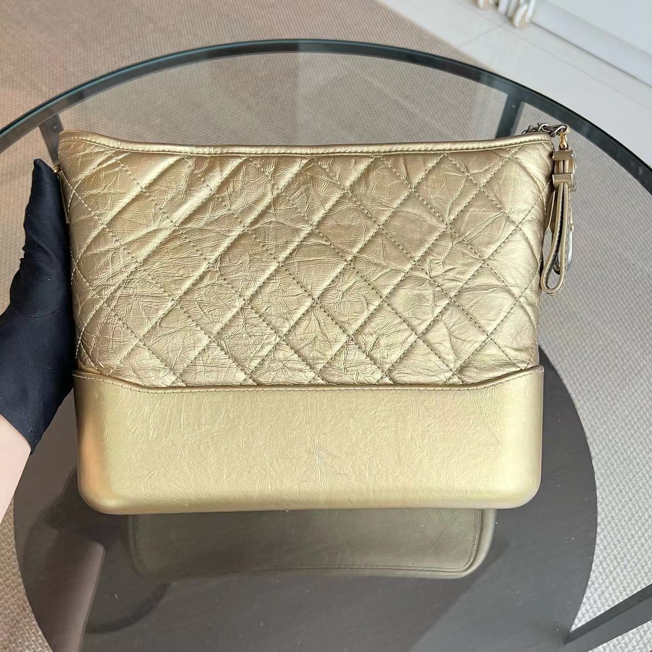 Chanel Gabrielle Medium 28CM Quilted Calfskin Gold GHW - Best Luxury Designers