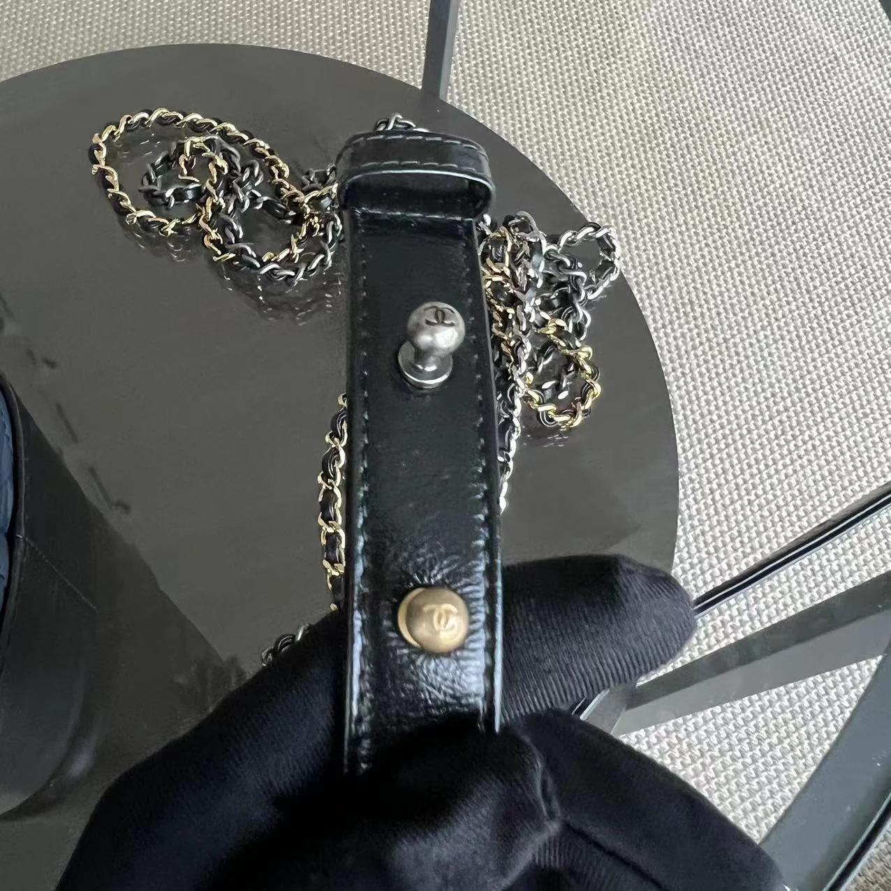 Chanel Gabrielle Medium Quilted Calfskin Blue Black Two-Tone Hardware Series 26 - Best Luxury Designers