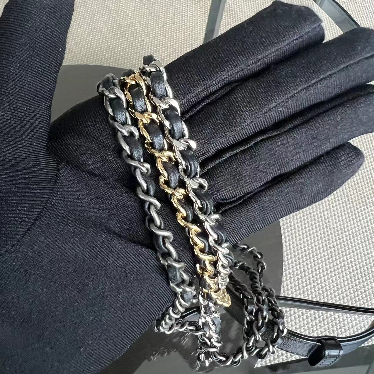 Chanel Gabrielle Medium Quilted Calfskin Blue Black Two-Tone Hardware Series 26 - Best Luxury Designers