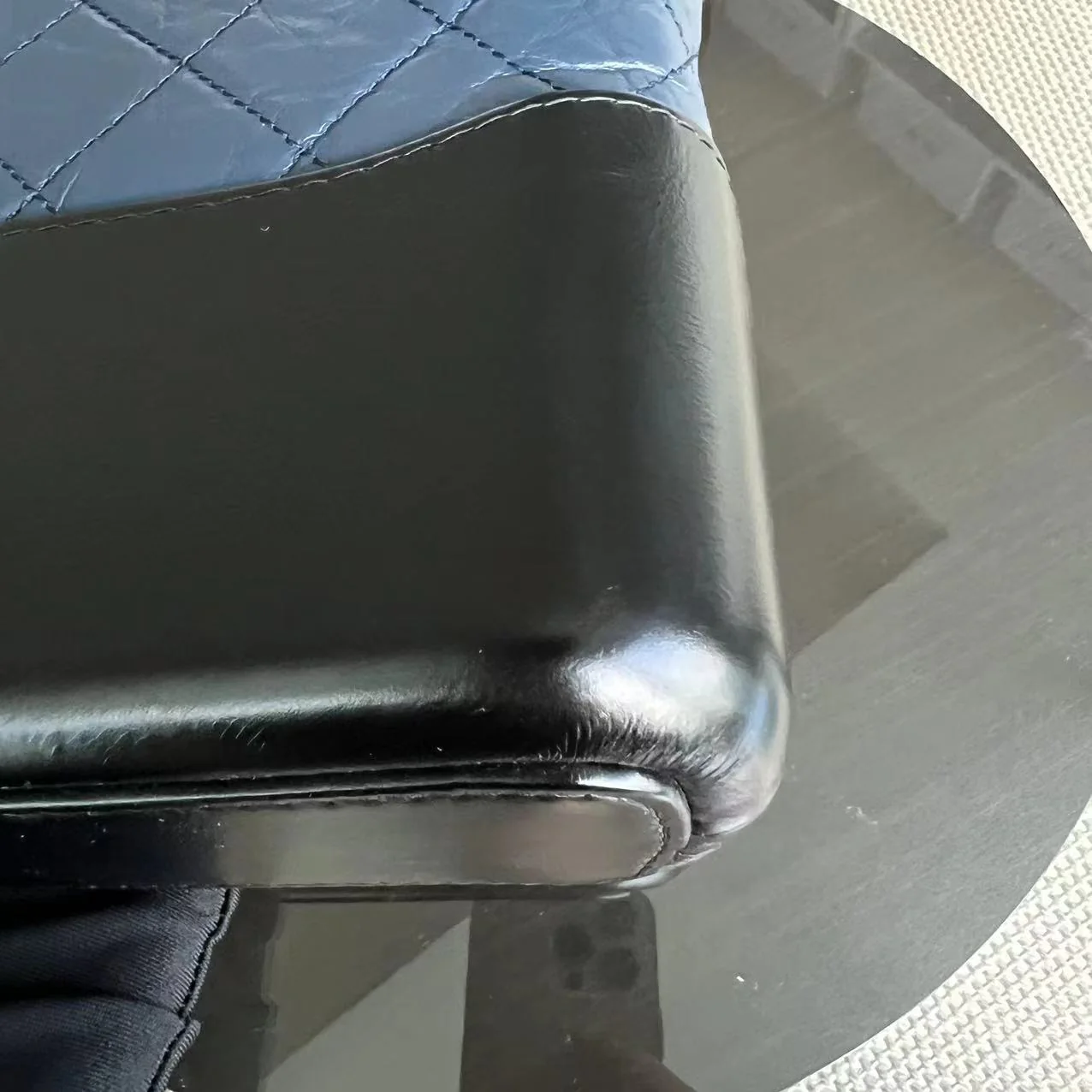 Chanel Gabrielle Medium Quilted Calfskin Blue Black Two-Tone Hardware Series 26 - Best Luxury Designers