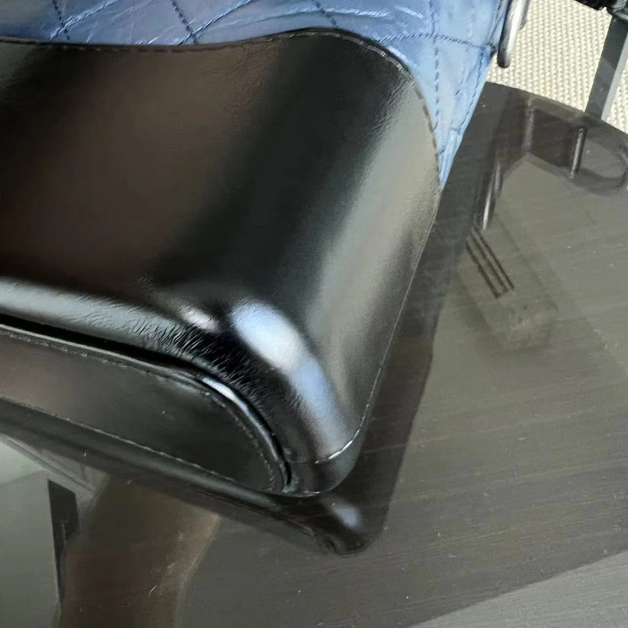 Chanel Gabrielle Medium Quilted Calfskin Blue Black Two-Tone Hardware Series 26 - Best Luxury Designers