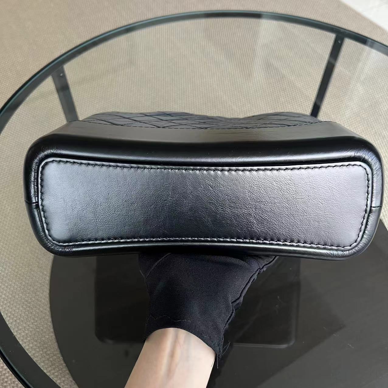 Chanel Gabrielle Medium Quilted Calfskin Blue Black Two-Tone Hardware Series 26 - Best Luxury Designers