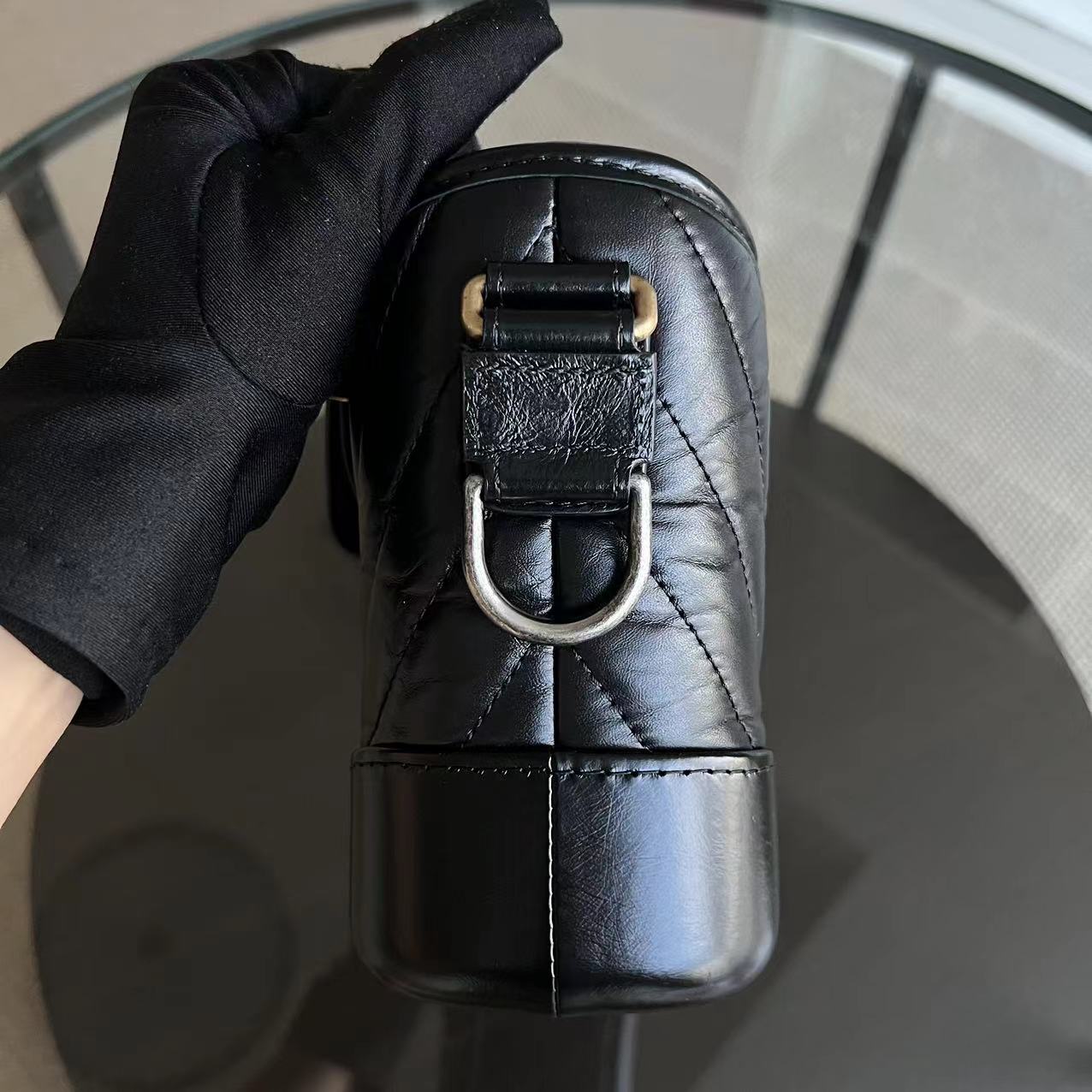 Chanel Gabrielle Small Hobo Chevron Calfskin Black GHW No 26 - Best Luxury Designers