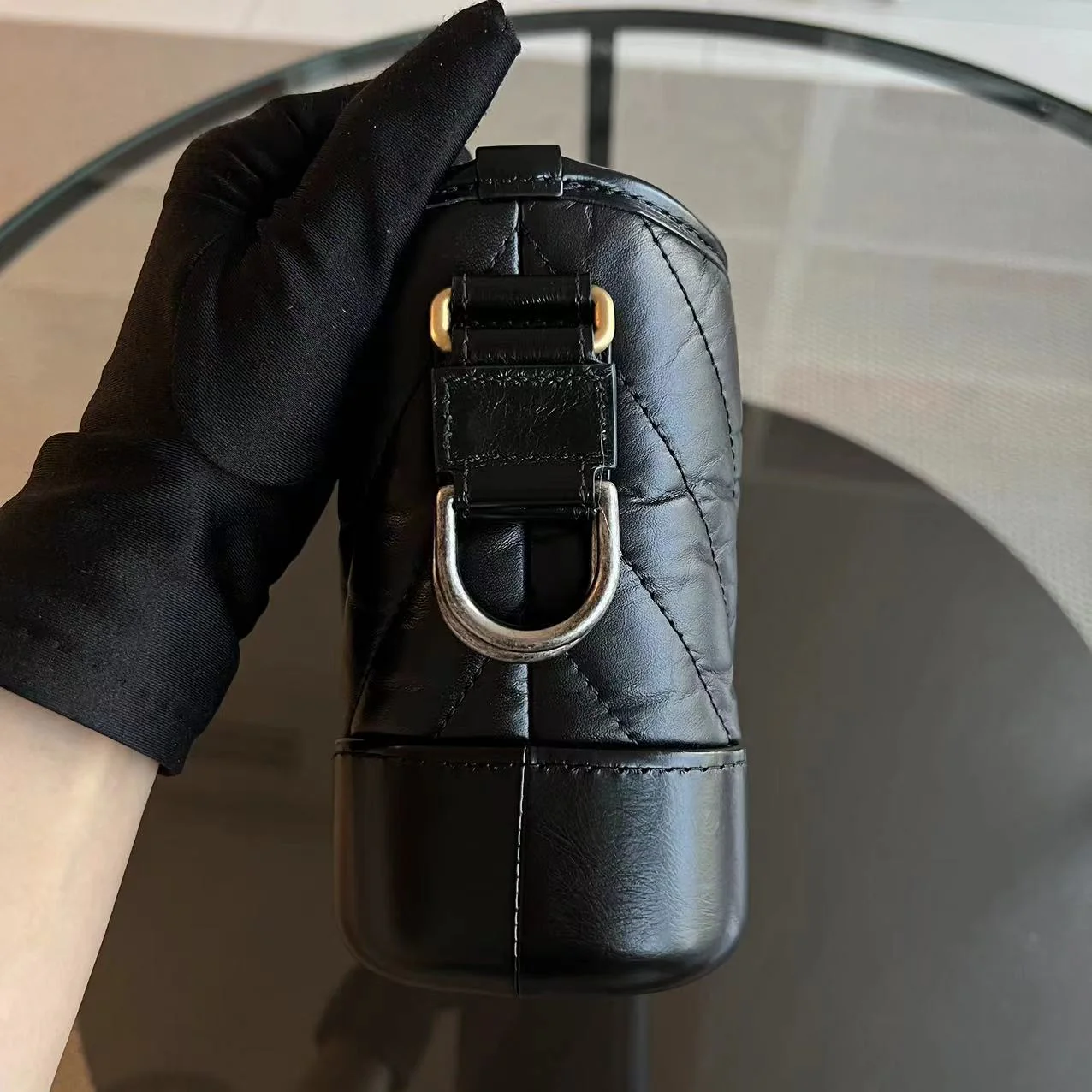 Chanel Gabrielle Small Hobo Chevron Calfskin Black GHW No 26 - Best Luxury Designers