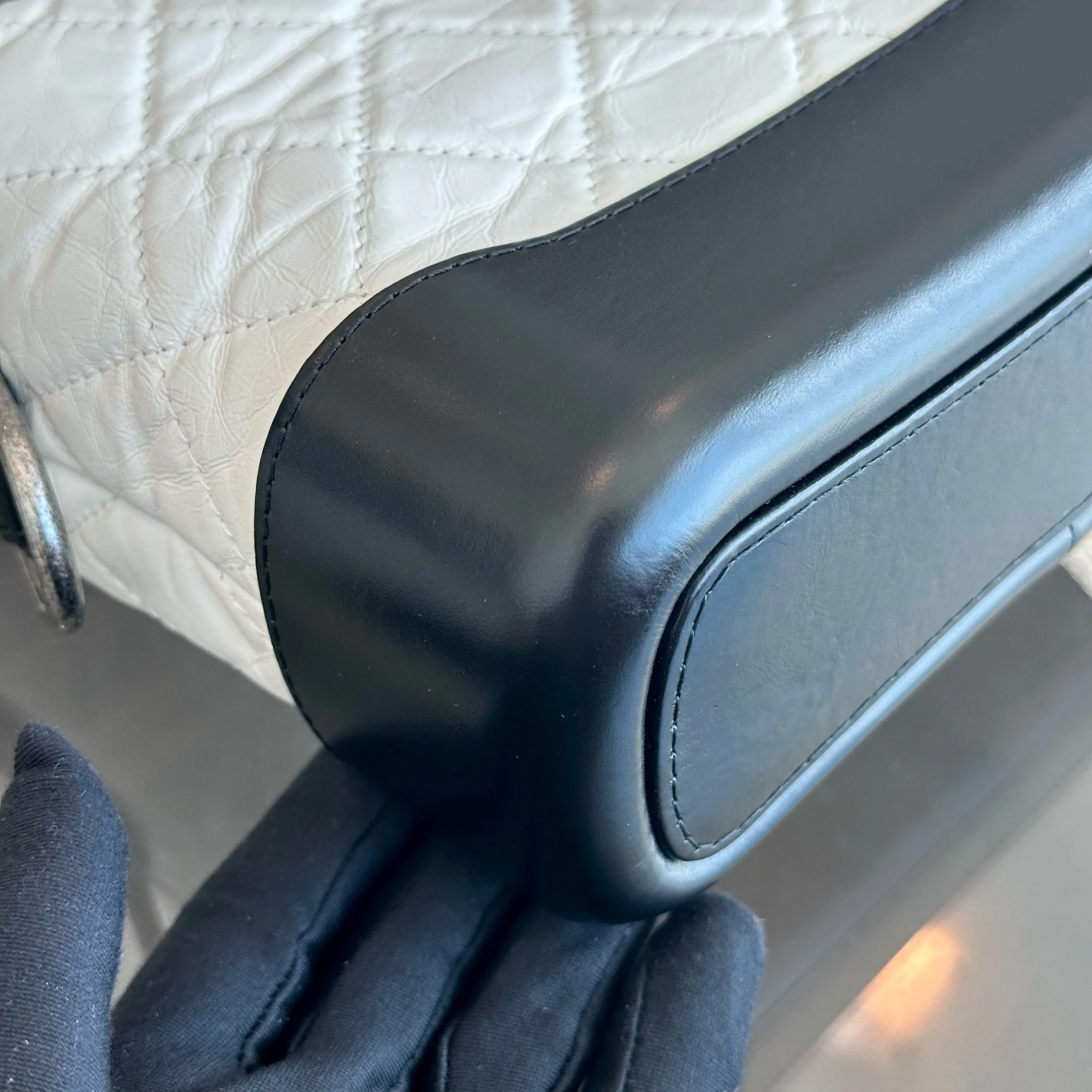 Chanel Gabrielle Small Hobo Quilted Aged Calfskin White Black No 23 - Best Luxury Designers