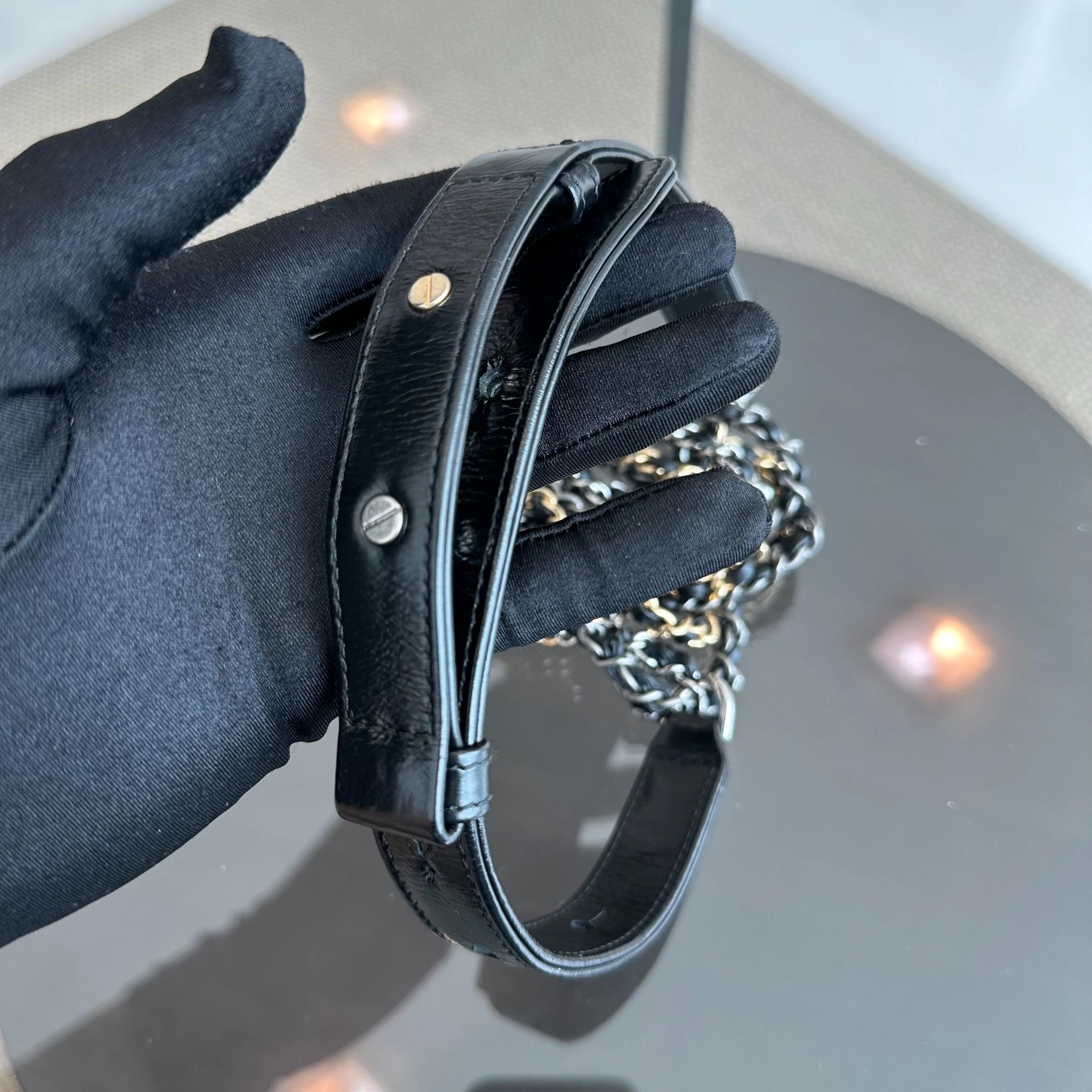 Chanel Gabrielle Small Hobo Quilted Aged Calfskin White Black No 26 - Best Luxury Designers