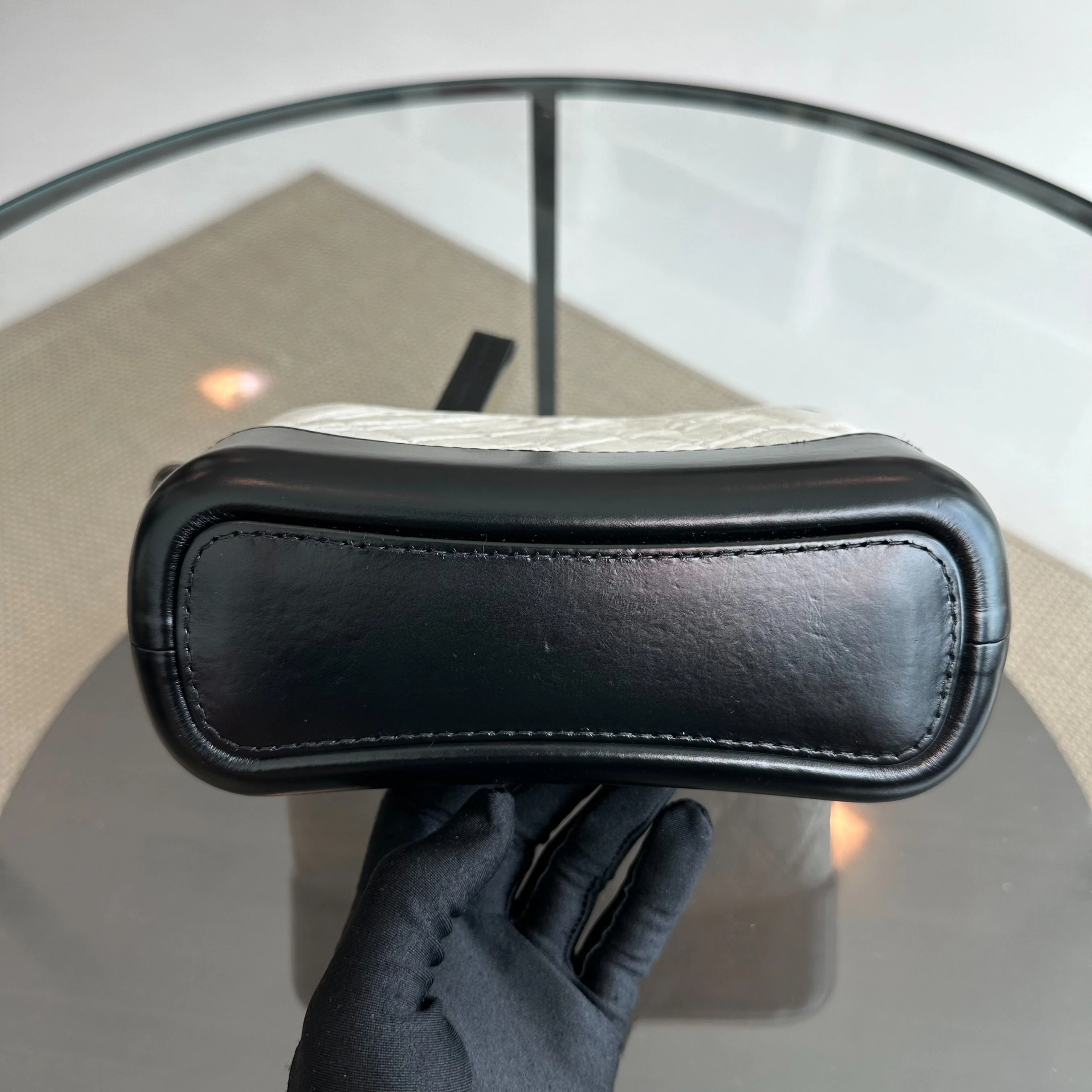 Chanel Gabrielle Small Hobo Quilted Aged Calfskin White Black No 26 - Best Luxury Designers