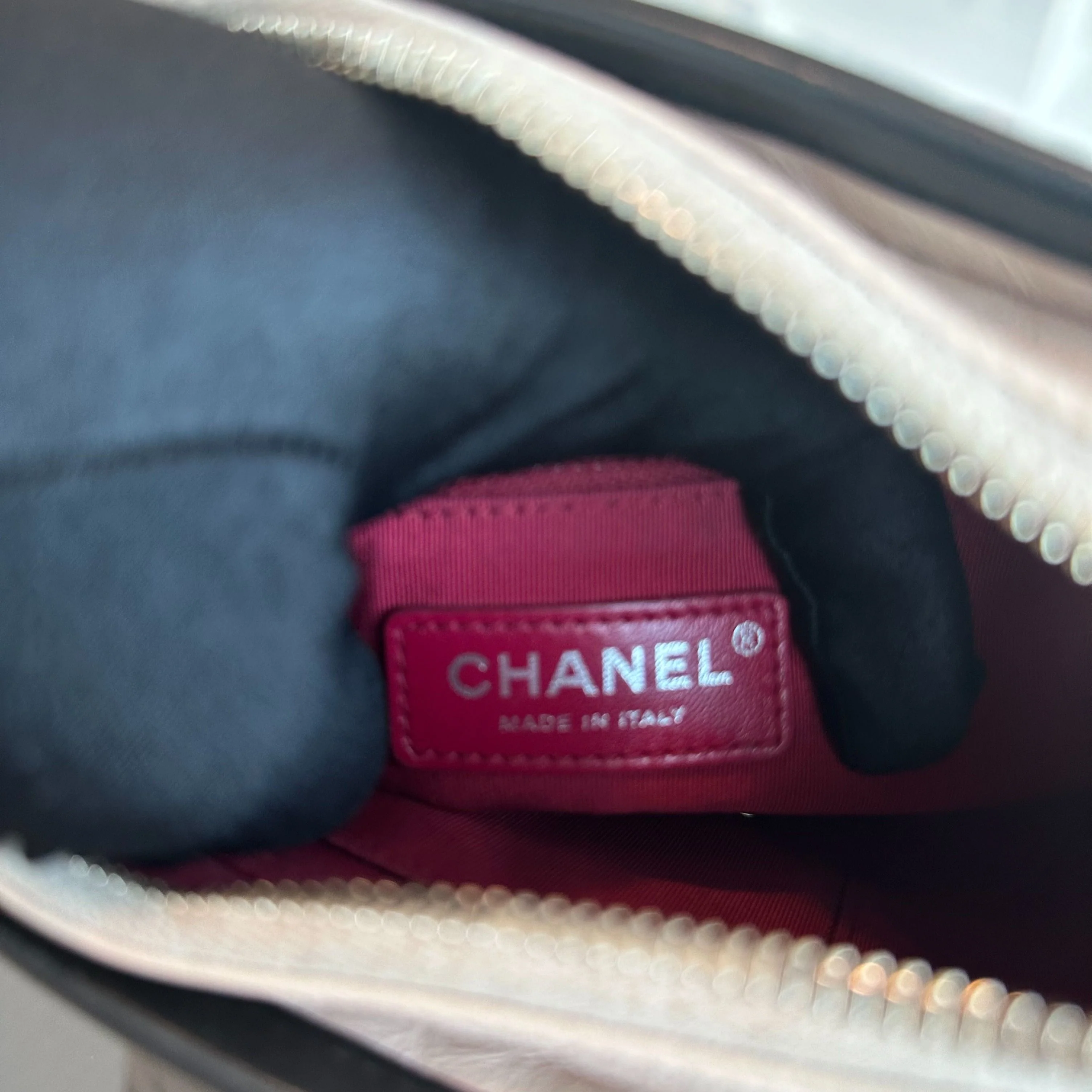 Chanel Gabrielle Small Hobo Quilted Calfskin Beige Black No 24 - Best Luxury Designers