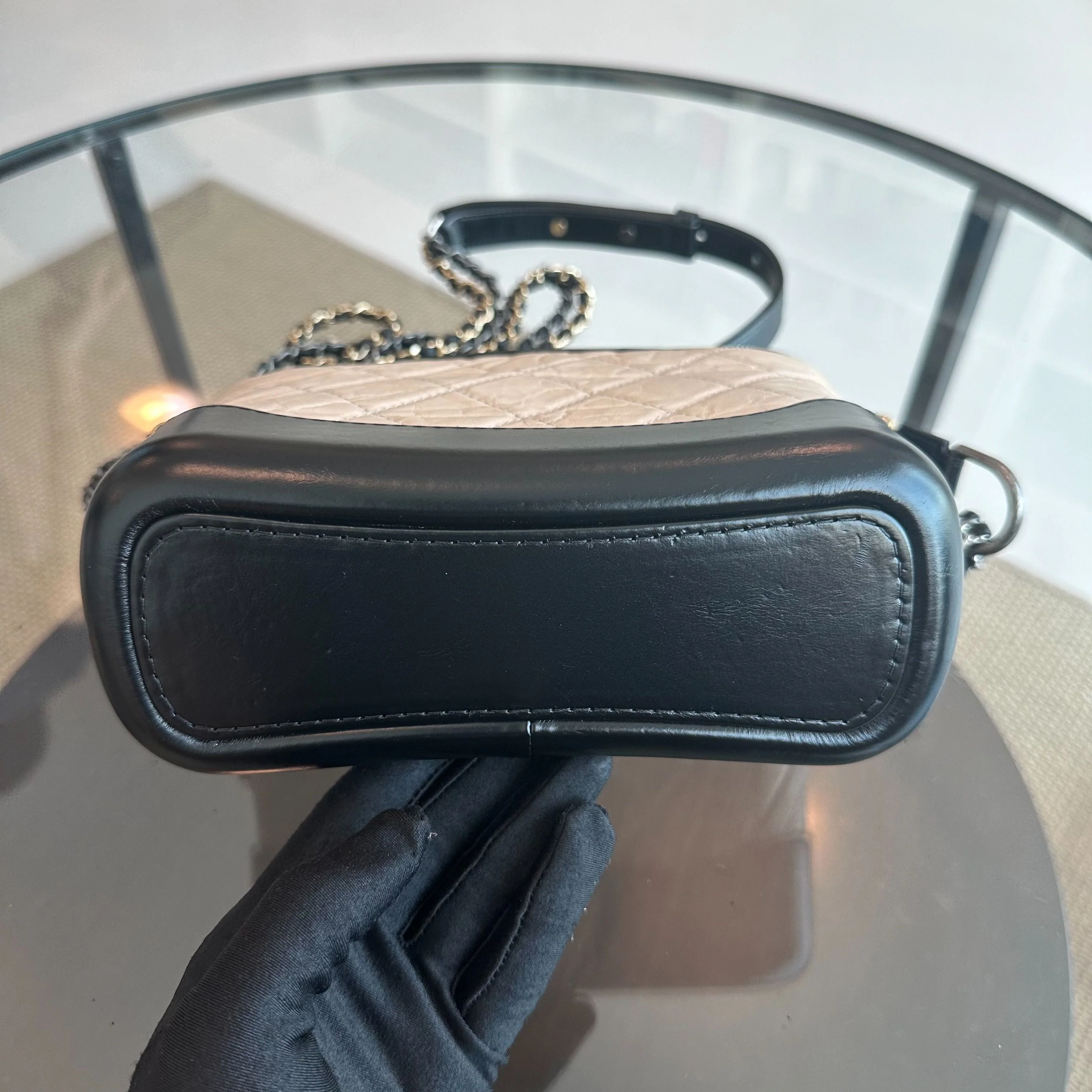 Chanel Gabrielle Small Hobo Quilted Calfskin Beige Black No 24 - Best Luxury Designers