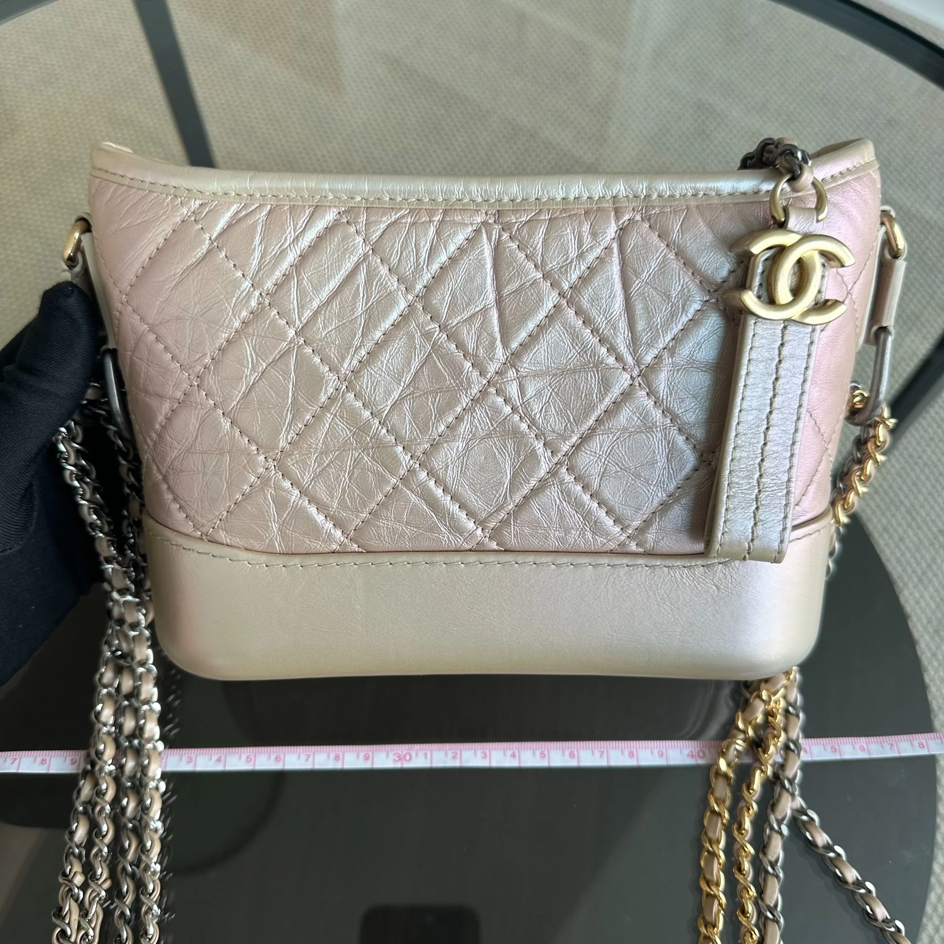 Chanel Gabrielle Small Hobo Quilted Calfskin Iridescent Pink GHW No 27 - Best Luxury Designers