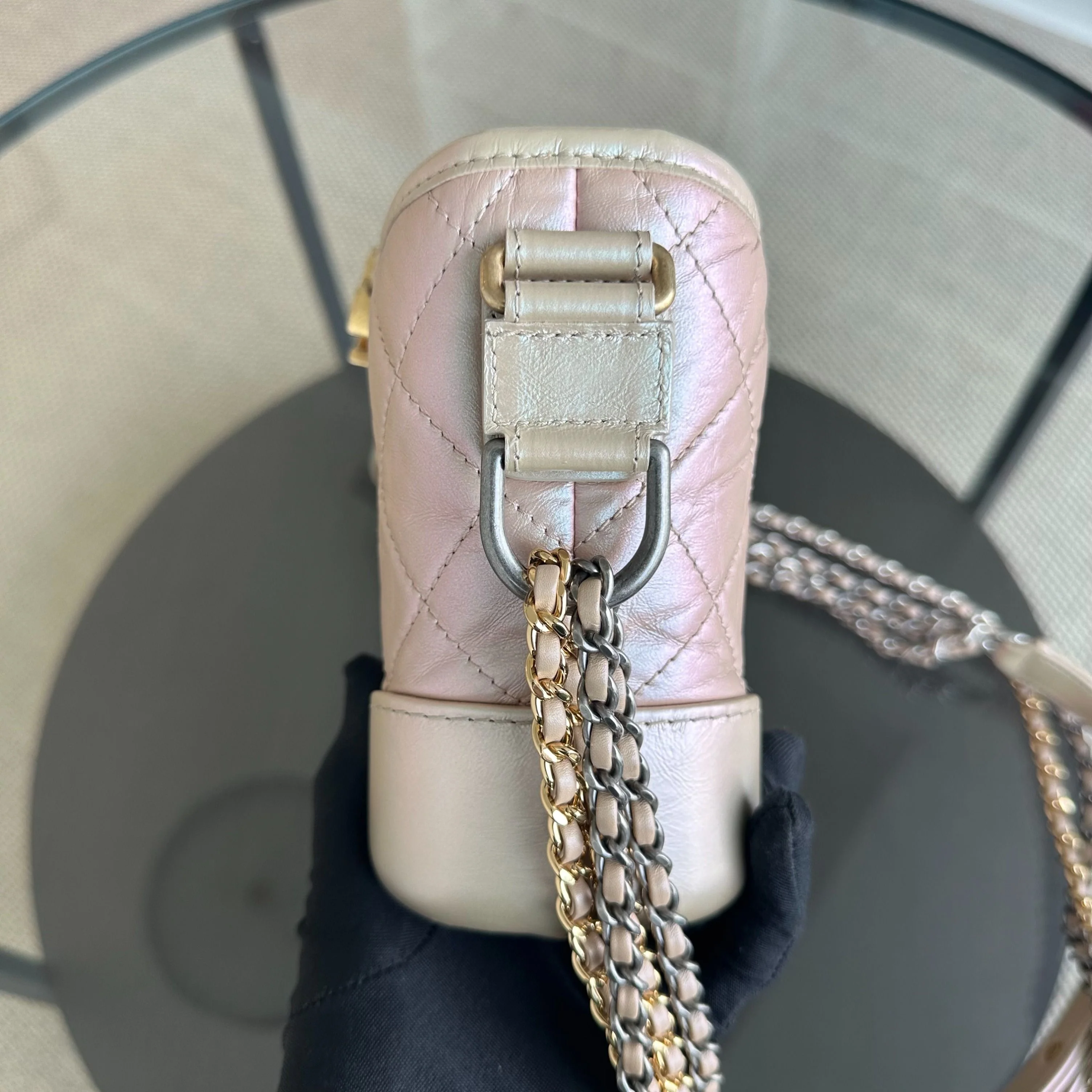 Chanel Gabrielle Small Hobo Quilted Calfskin Iridescent Pink GHW No 27 - Best Luxury Designers