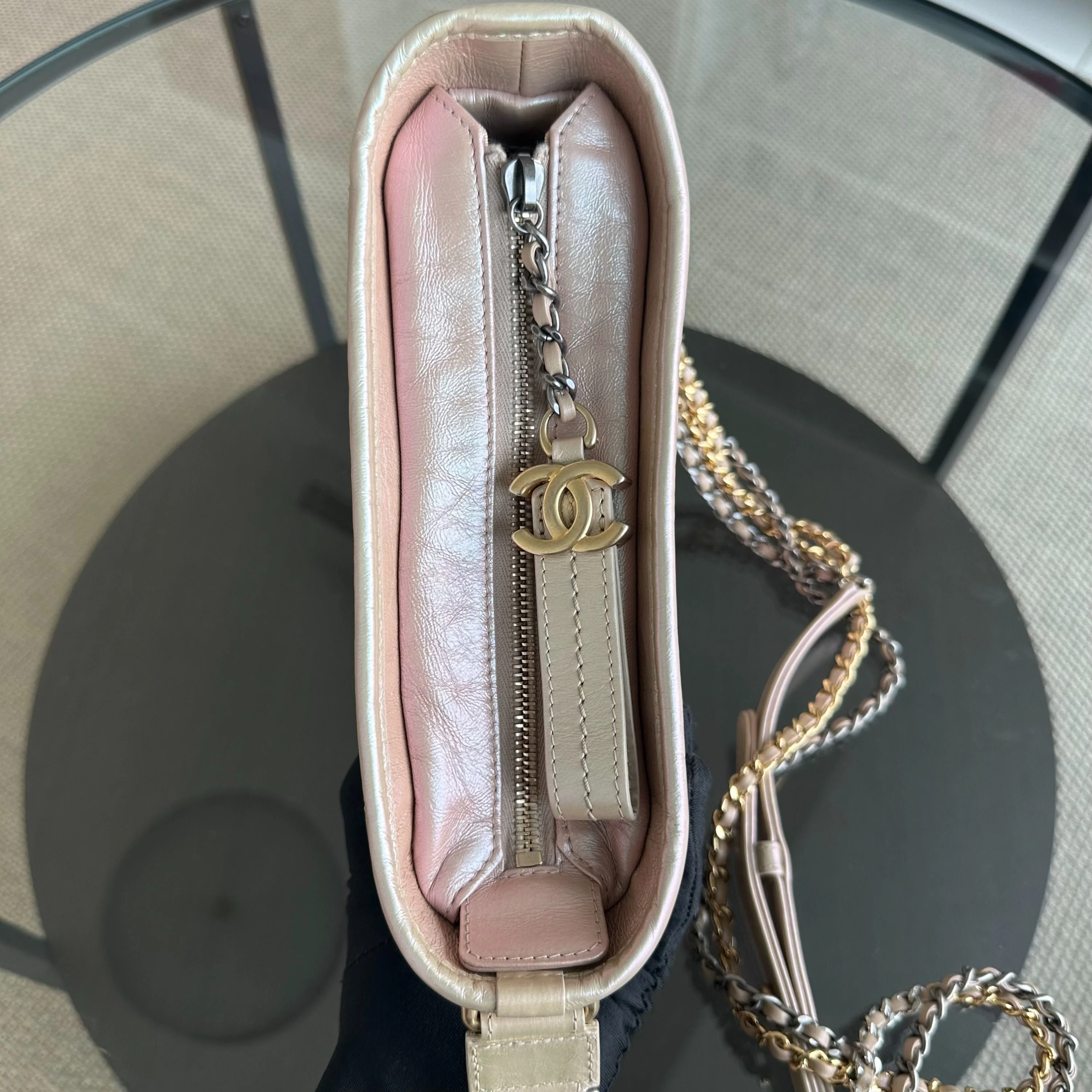 Chanel Gabrielle Small Hobo Quilted Calfskin Iridescent Pink GHW No 27 - Best Luxury Designers