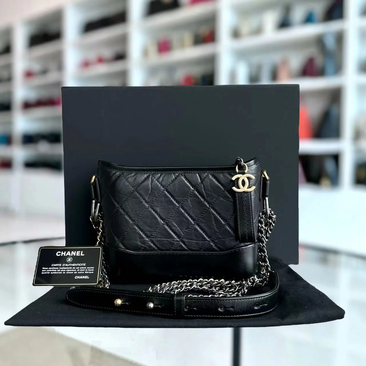 Chanel Gabrielle Small Quilted Calfskin Black Two-tone Hardware Series 28 - Best Luxury Designers