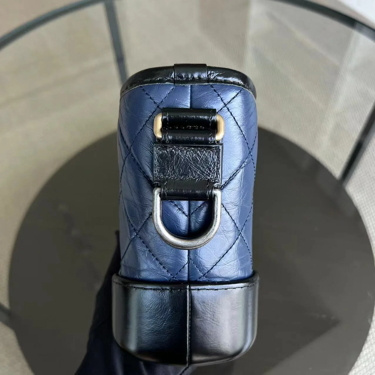 Chanel Gabrielle Small Quilted Calfskin Dark Navy Blue Two Tone Hardware Series 25 - Best Luxury Designers