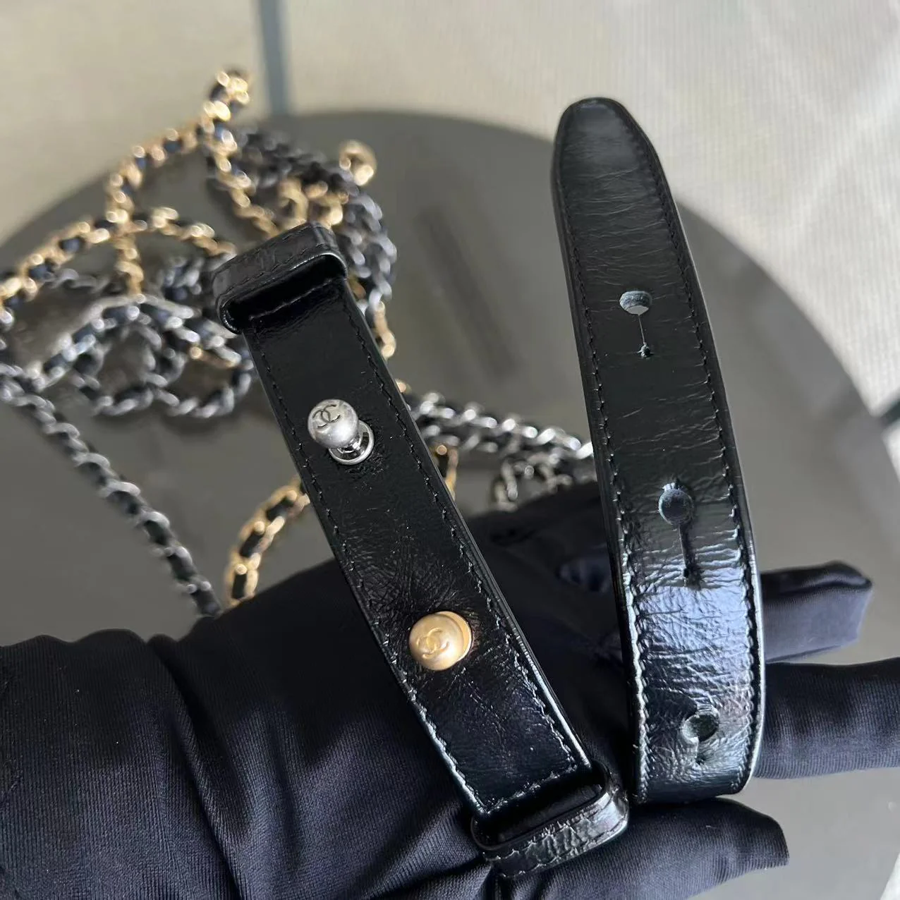 Chanel Gabrielle Small Quilted Calfskin Dark Navy Blue Two Tone Hardware Series 25 - Best Luxury Designers