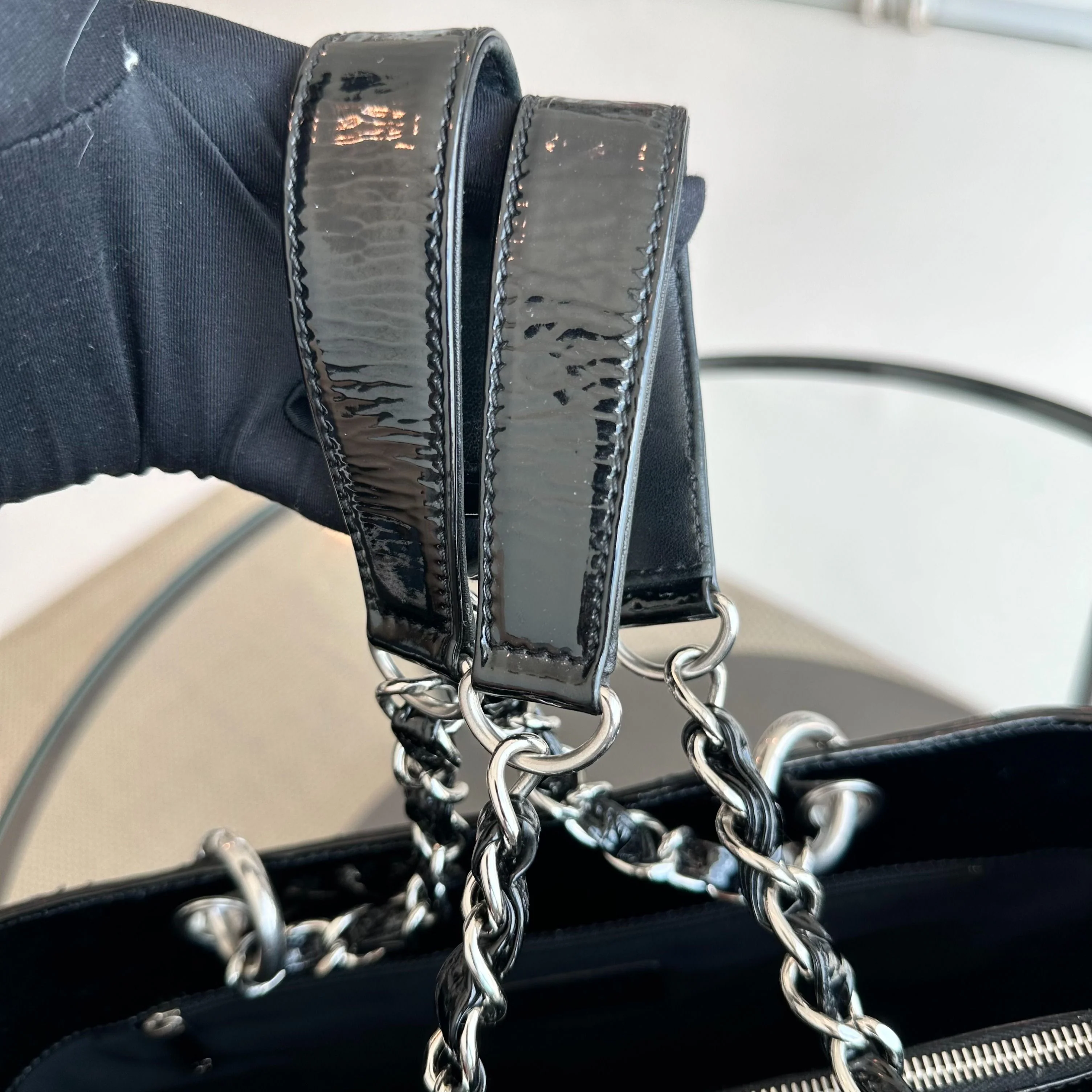 Chanel GST Grand Shopping Tote Patent Leather Quilted Black SHW No 12 - Best Luxury Designers