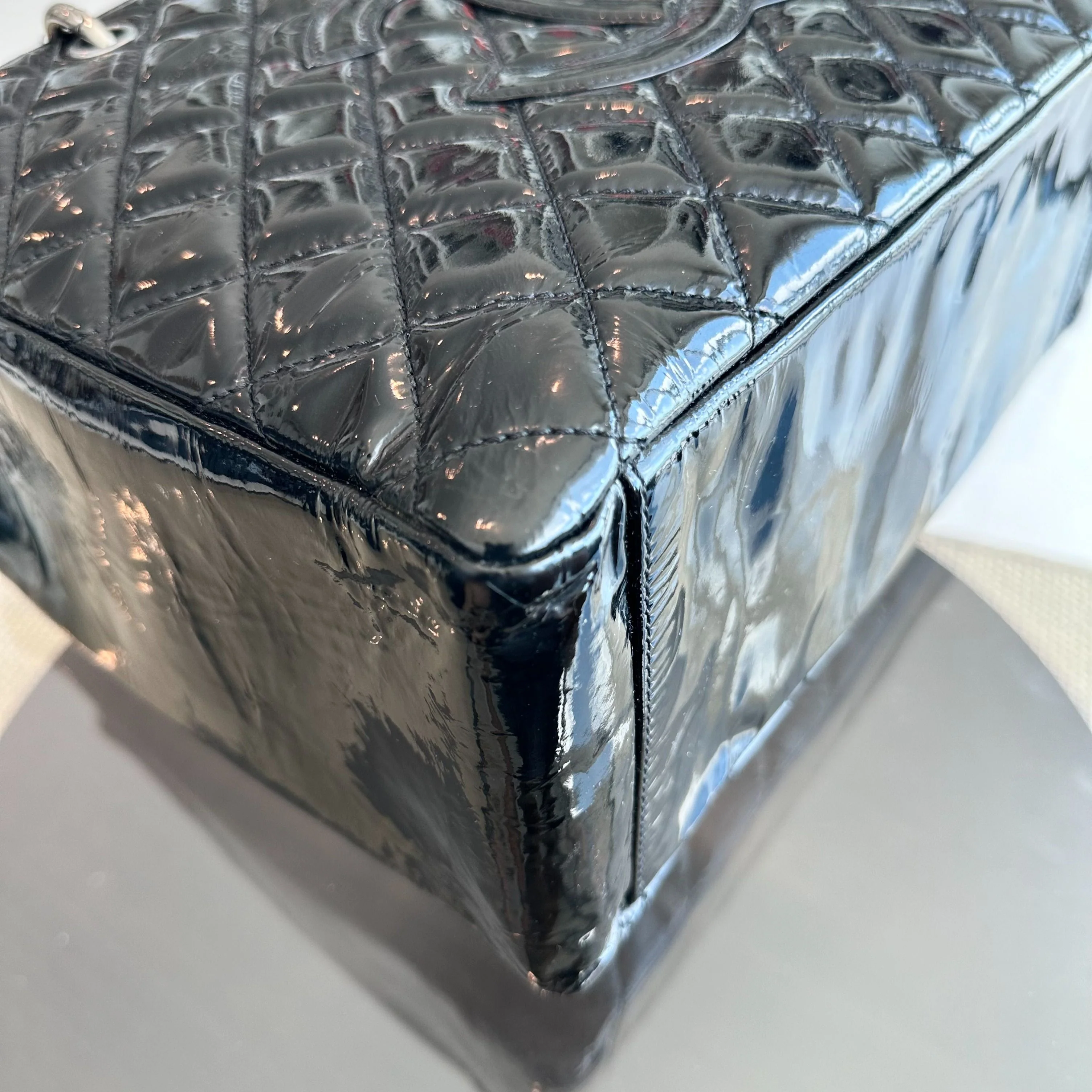 Chanel GST Grand Shopping Tote Patent Leather Quilted Black SHW No 12 - Best Luxury Designers