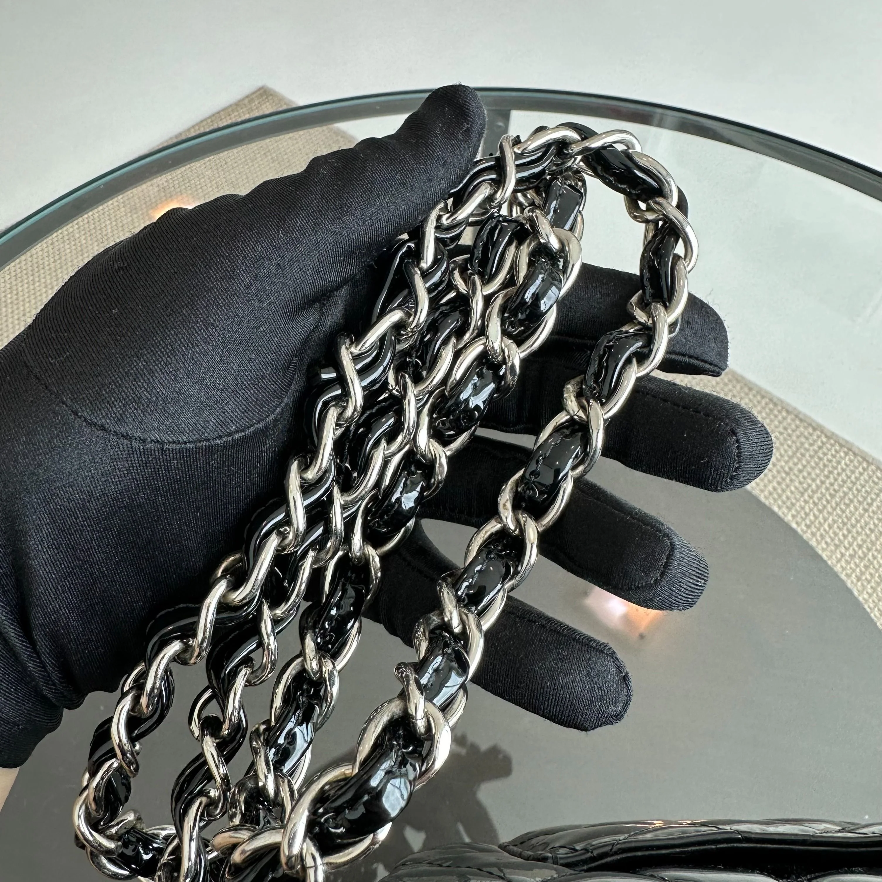 Chanel Jumbo Classic Flap Single Flap Patent Leather Black SHW No 13 - Best Luxury Designers