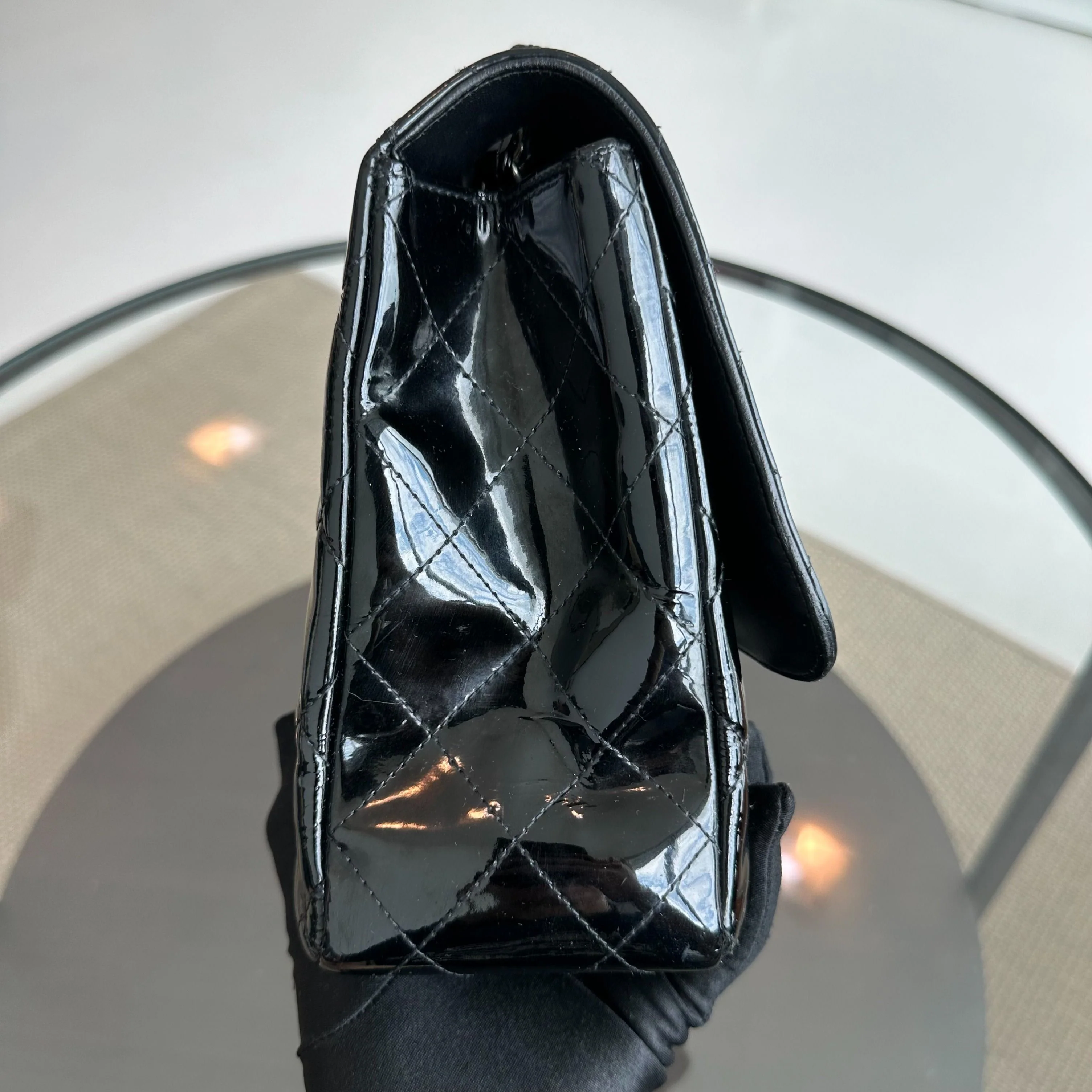 Chanel Jumbo Classic Flap Single Flap Patent Leather Black SHW No 13 - Best Luxury Designers