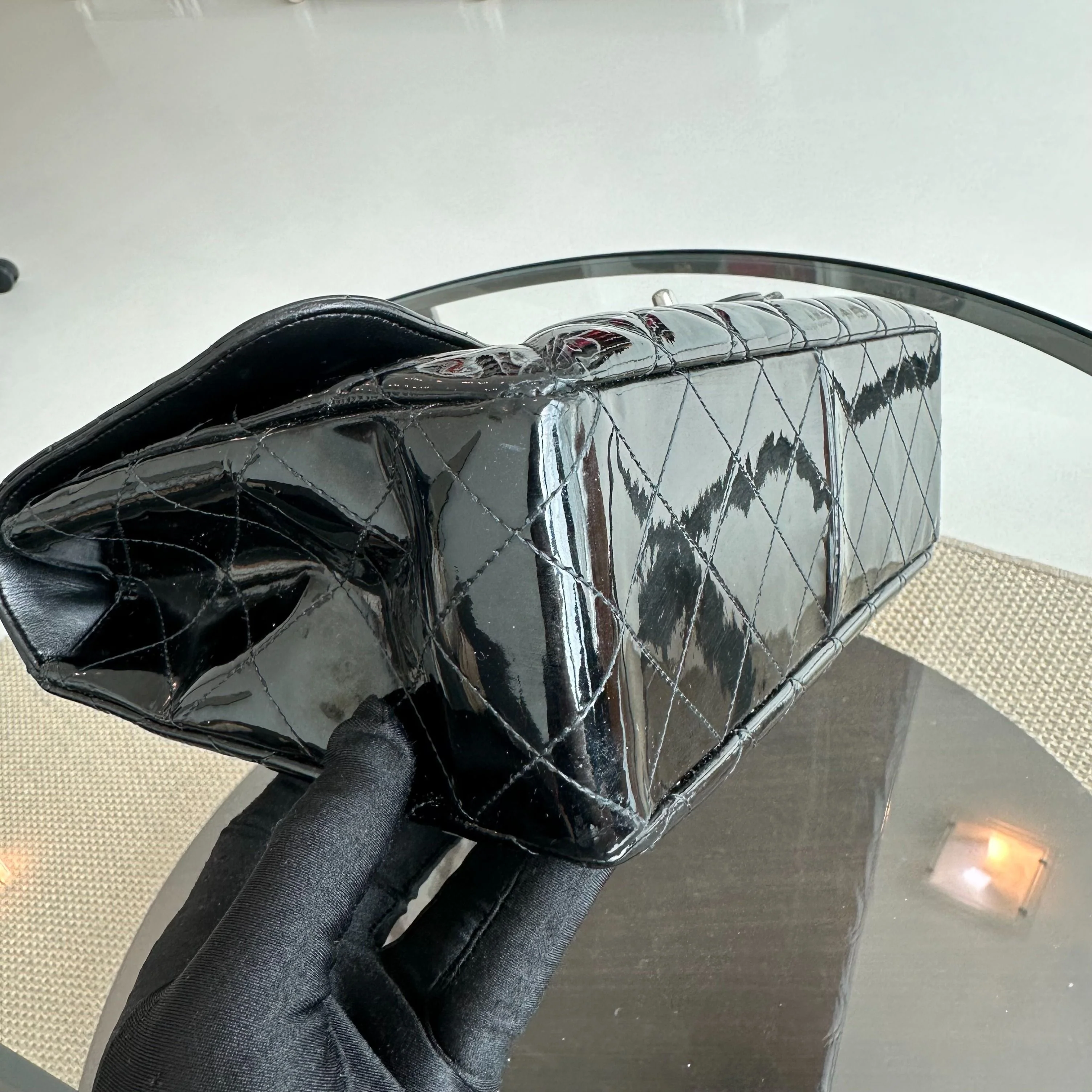 Chanel Jumbo Classic Flap Single Flap Patent Leather Black SHW No 13 - Best Luxury Designers