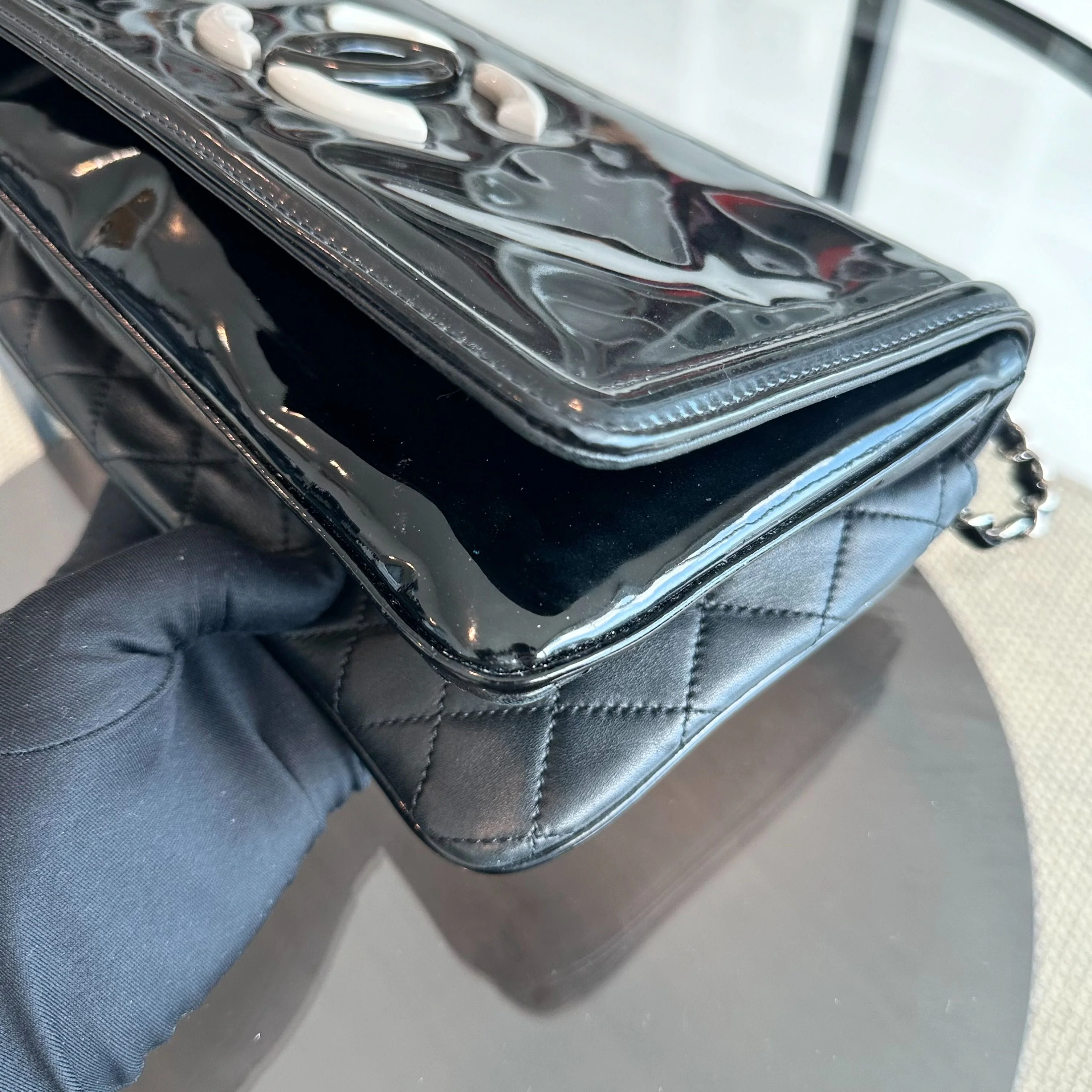 Chanel Lipstick Flap Bag Patent Vinyl Leather Black No 13 - Best Luxury Designers