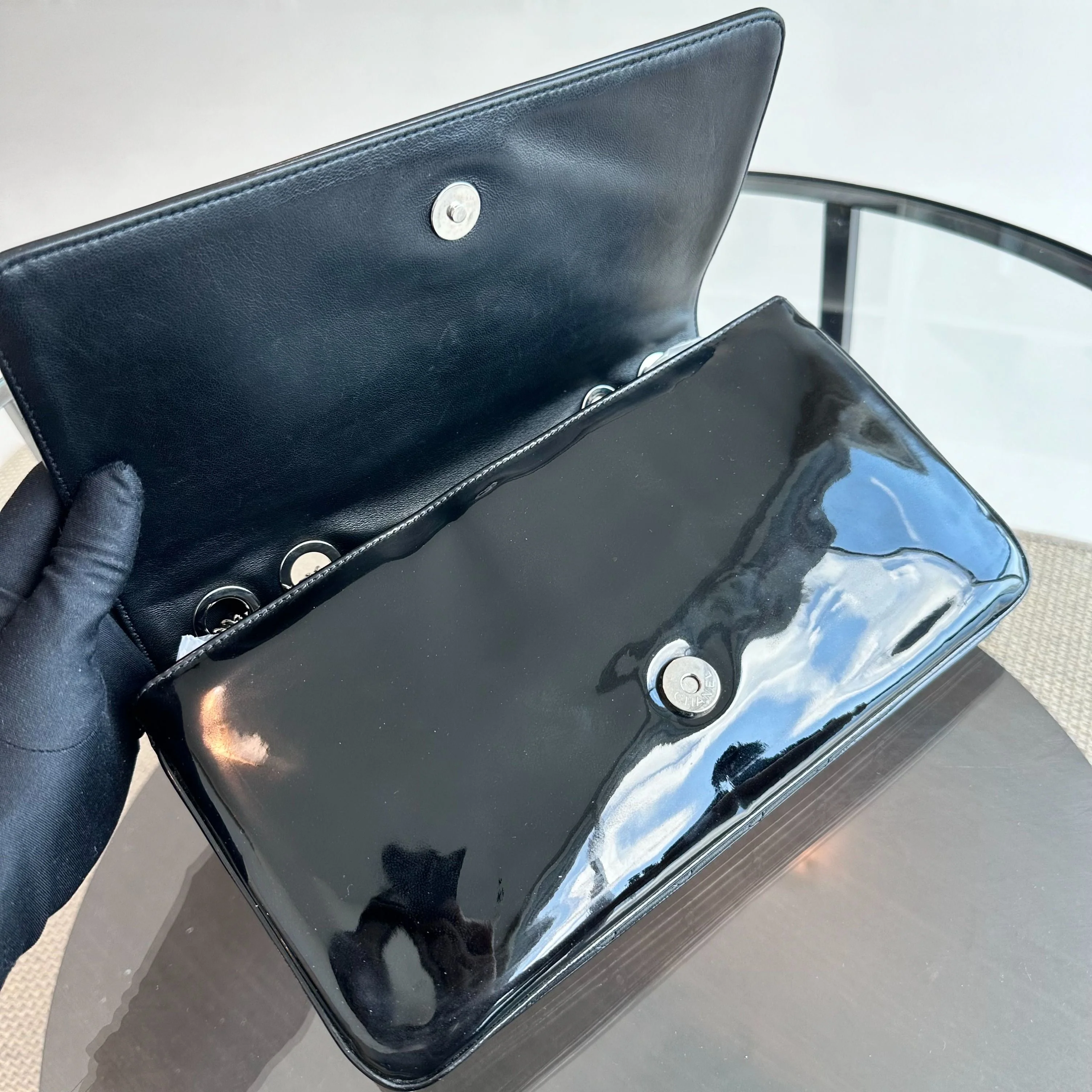 Chanel Lipstick Flap Bag Patent Vinyl Leather Black No 13 - Best Luxury Designers