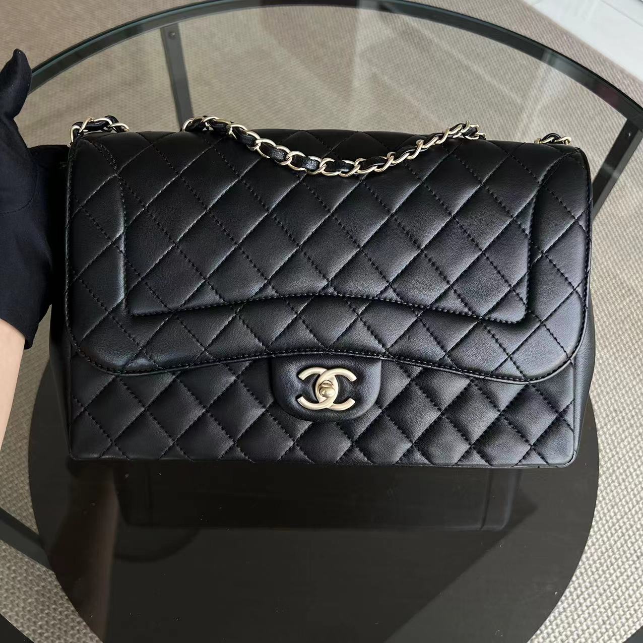 Chanel Mademoiselle Chic Seasonal Flap Jumbo 30CM Quilted Lambskin Black GHW No 21 - Best Luxury Designers