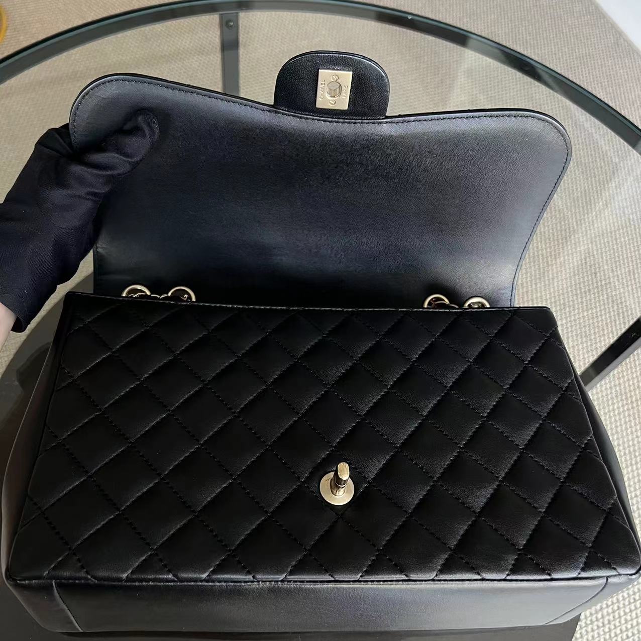 Chanel Mademoiselle Chic Seasonal Flap Jumbo 30CM Quilted Lambskin Black GHW No 21 - Best Luxury Designers