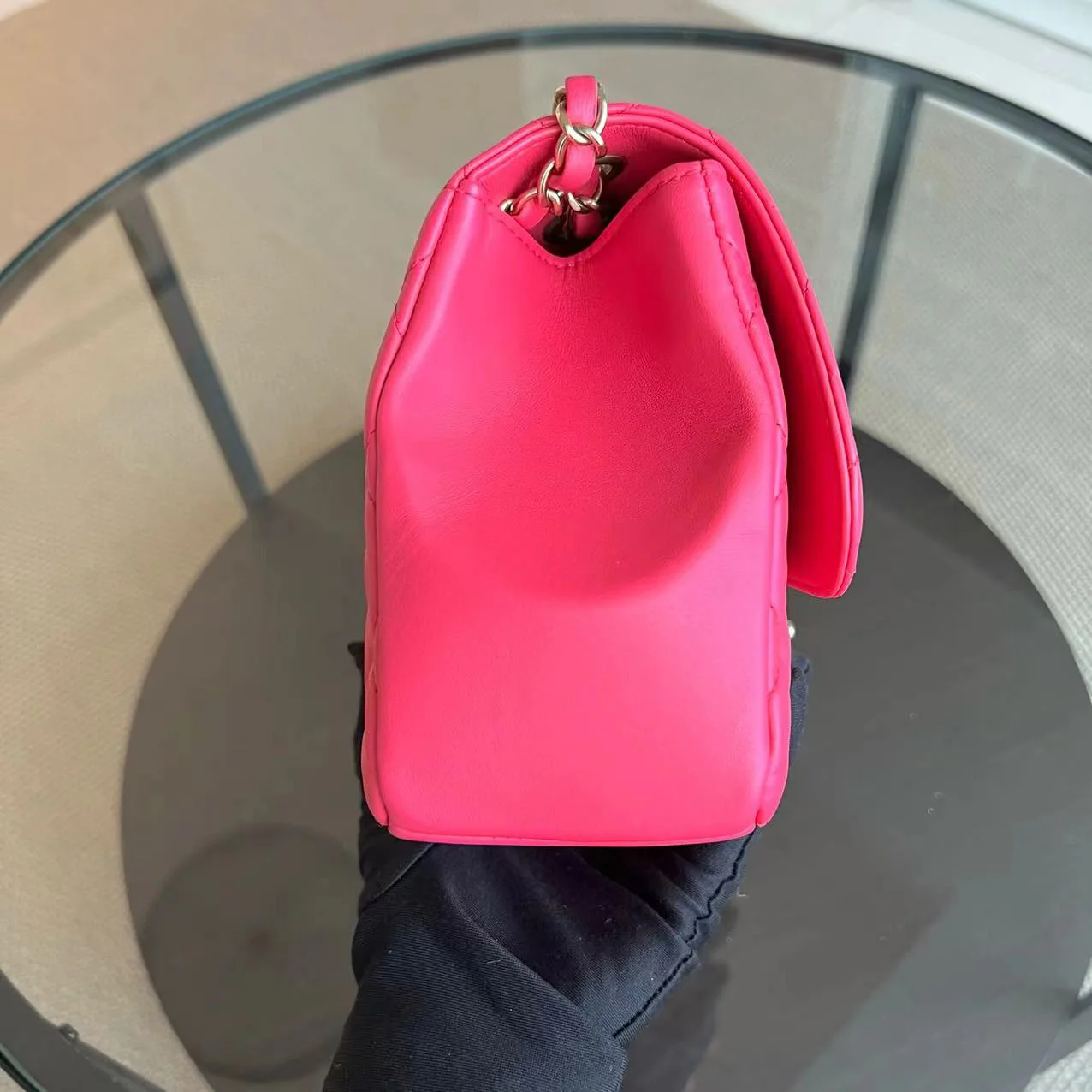 Chanel Mademoiselle Medium Chic Seasonal Flap 25CM Lambskin Hot Pink GHW No 21 - Best Luxury Designers