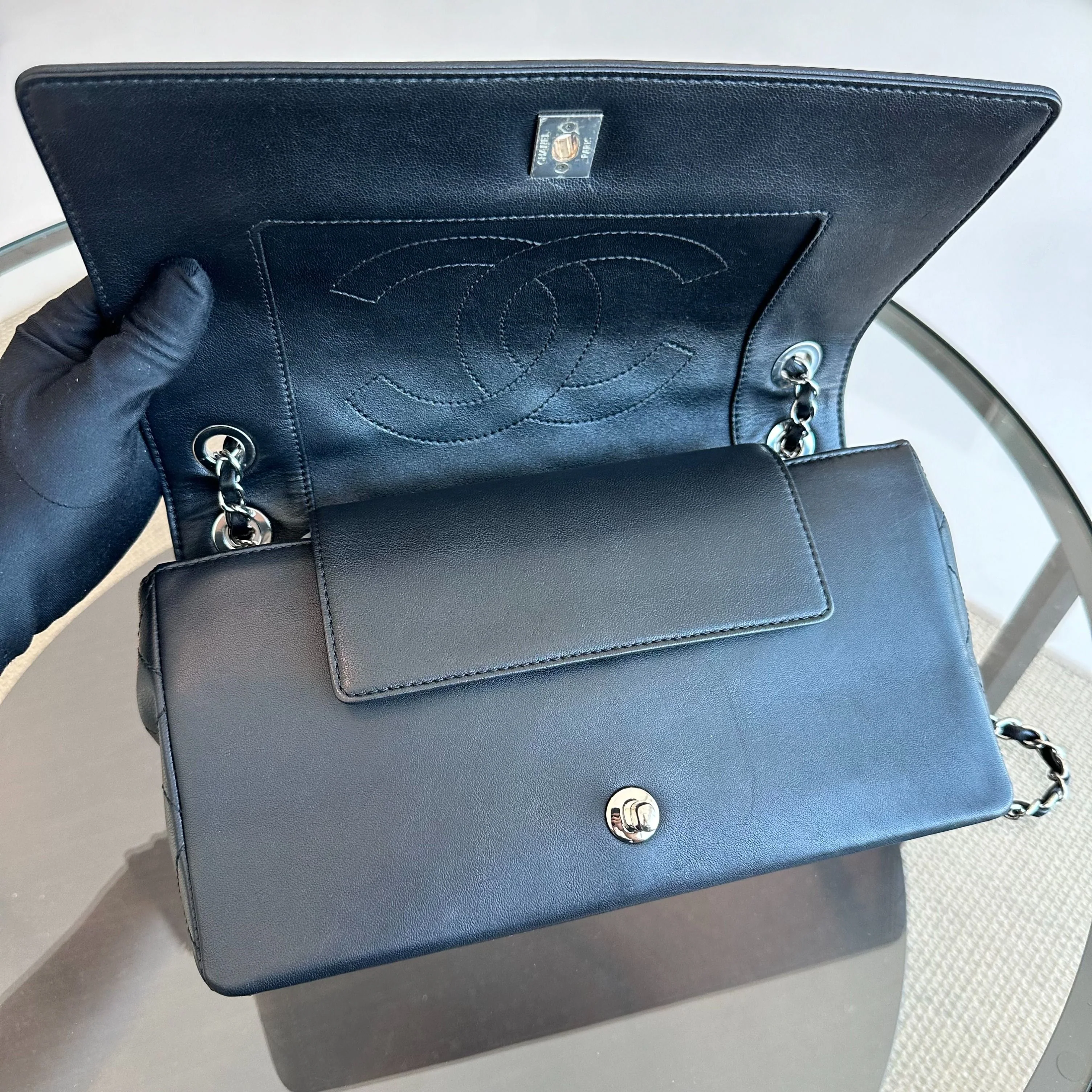 Chanel Mademoiselle Medium Seasonal Double Flap Calfskin Quilted Black SHW No 23 - Best Luxury Designers