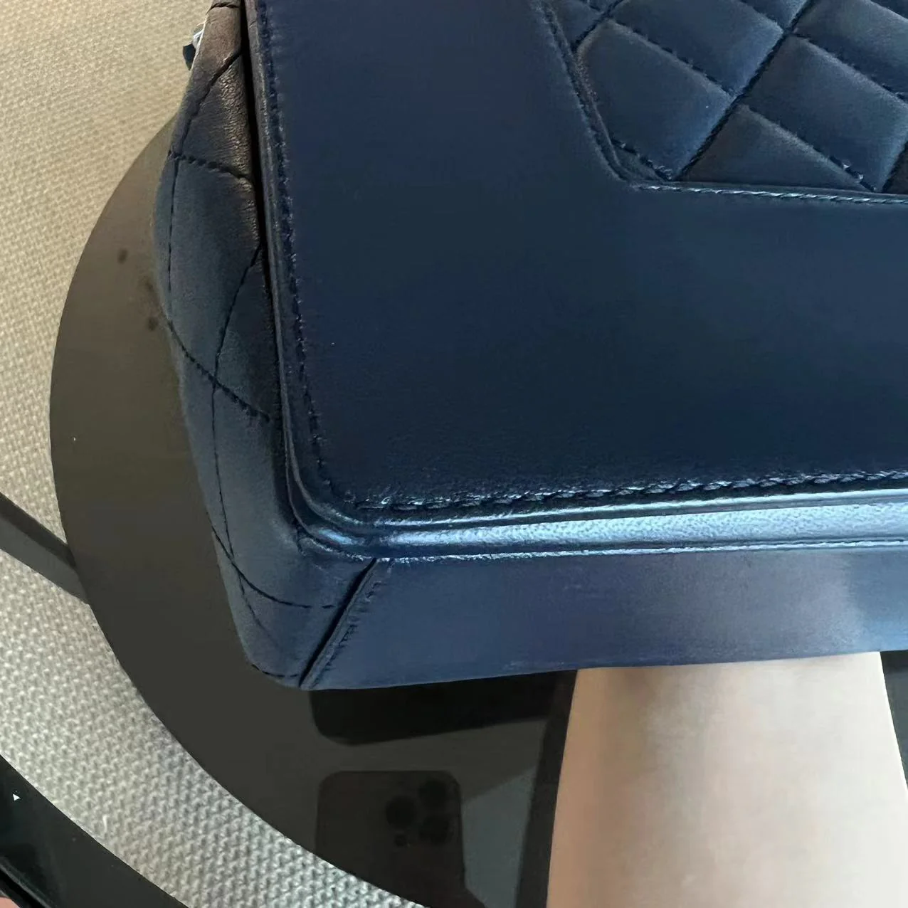 Chanel Mademoiselle Medium Seasonal Double Flap Calfskin Quilted Dark Navy Blue Series 23 - Best Luxury Designers