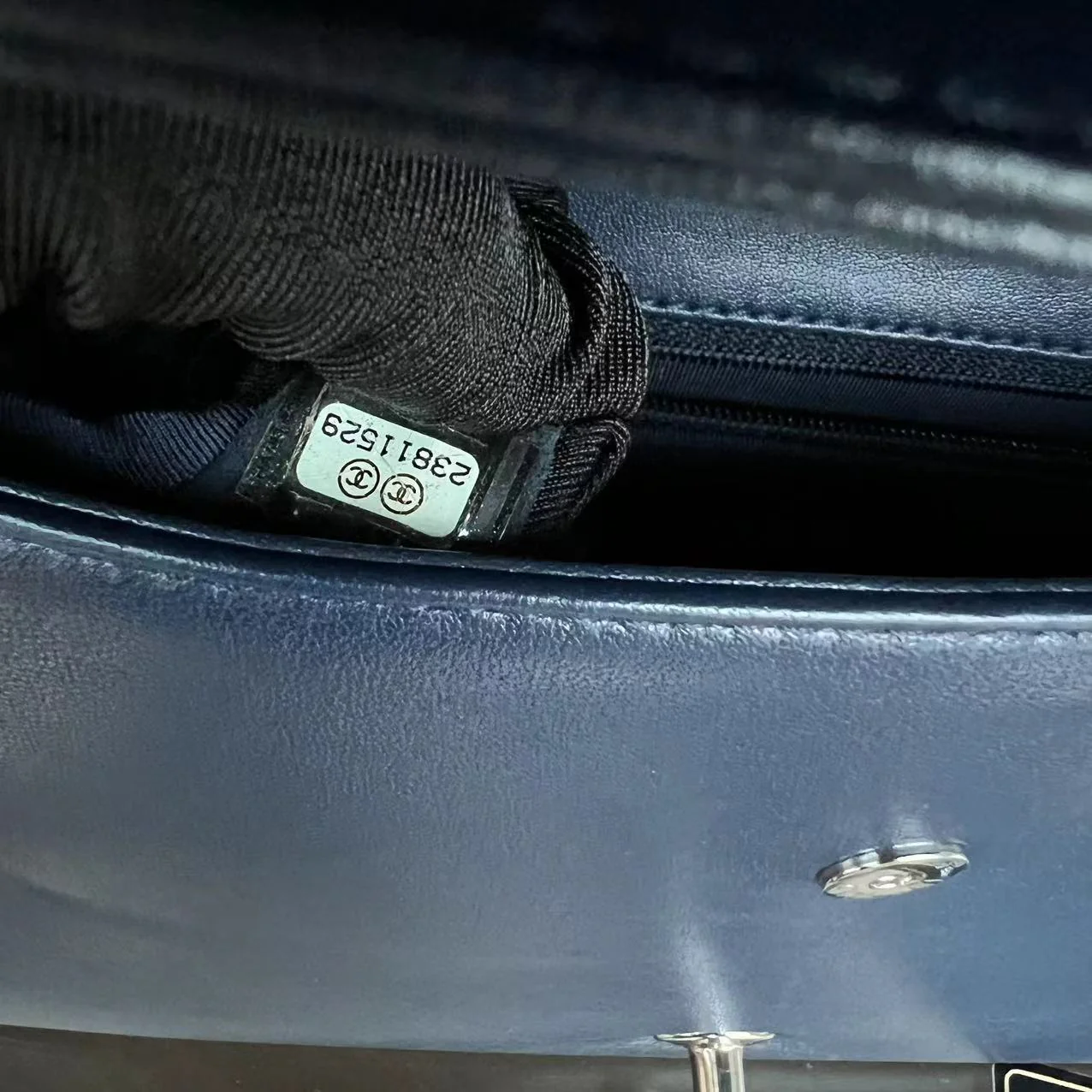 Chanel Mademoiselle Medium Seasonal Double Flap Calfskin Quilted Dark Navy Blue Series 23 - Best Luxury Designers