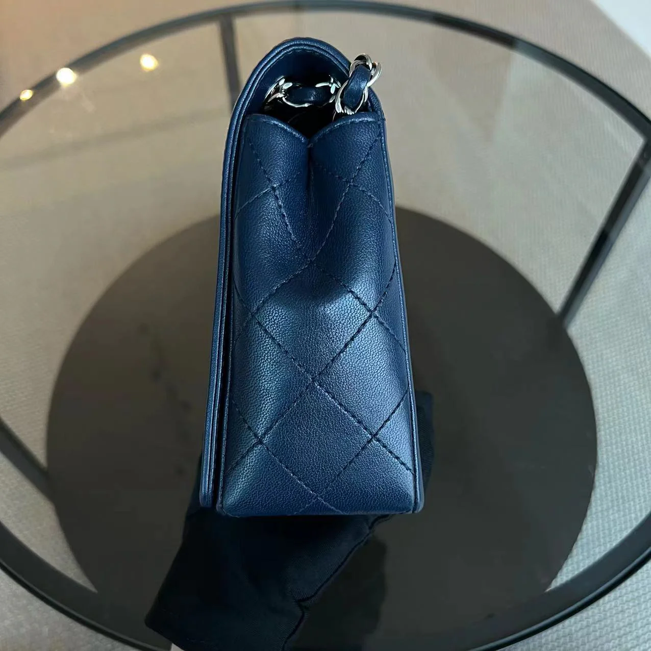 Chanel Mademoiselle Medium Seasonal Double Flap Calfskin Quilted Dark Navy Blue Series 23 - Best Luxury Designers