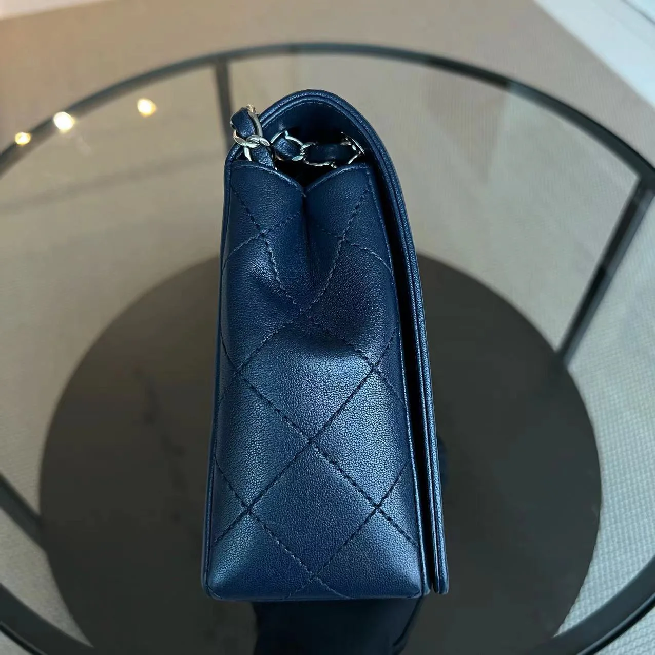 Chanel Mademoiselle Medium Seasonal Double Flap Calfskin Quilted Dark Navy Blue Series 23 - Best Luxury Designers