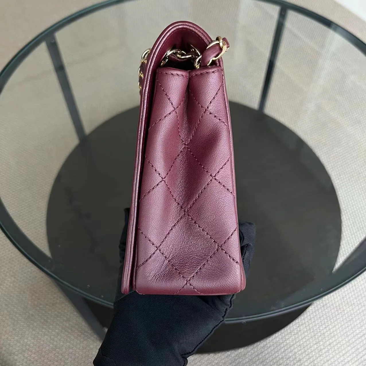 Chanel Mademoiselle Seasonal Flap Jumbo Quilted Lambskin Burgundy Golden Hardware Series 23 - Best Luxury Designers