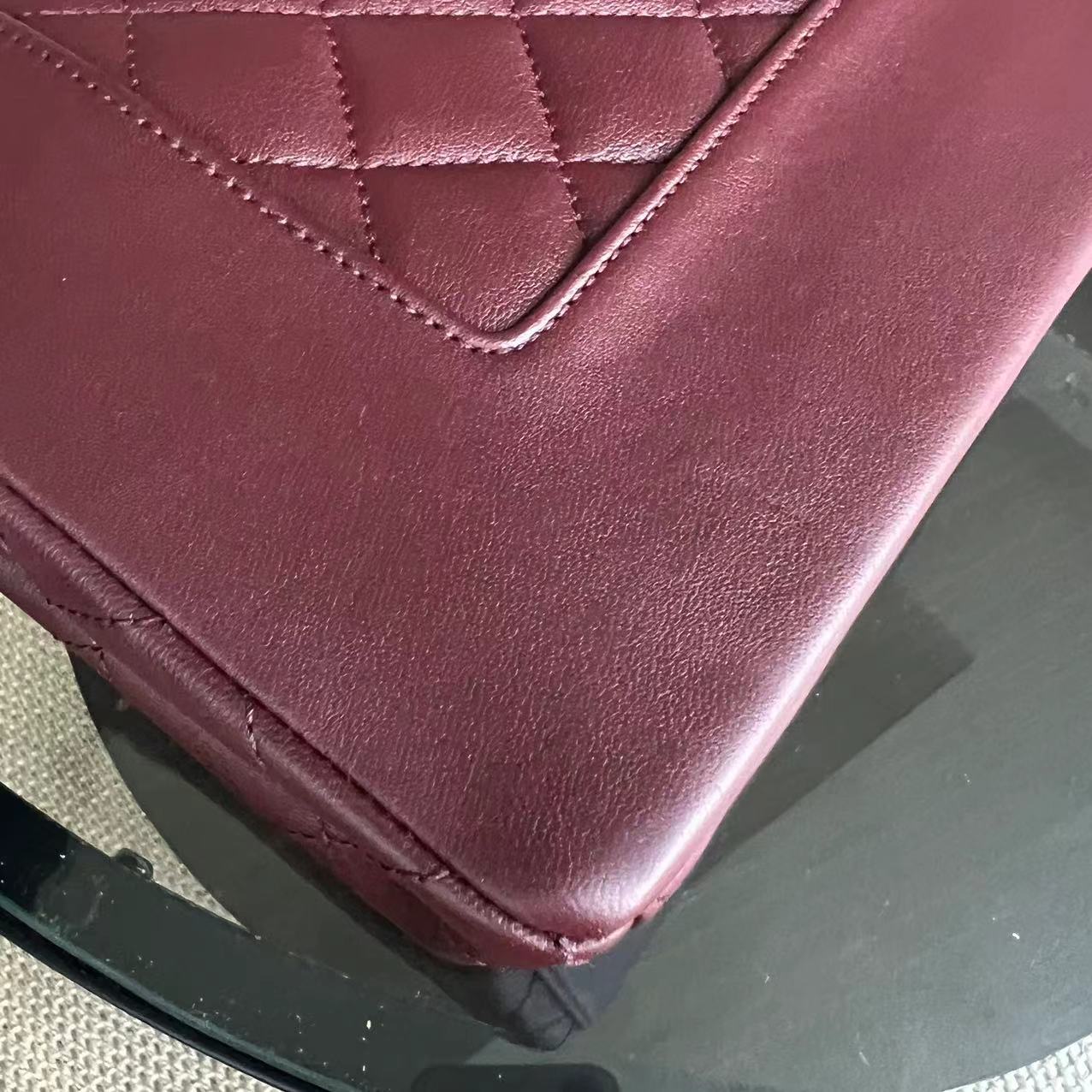 Chanel Mademoiselle Seasonal Flap Jumbo Quilted Lambskin Burgundy Golden Hardware Series 23 - Best Luxury Designers