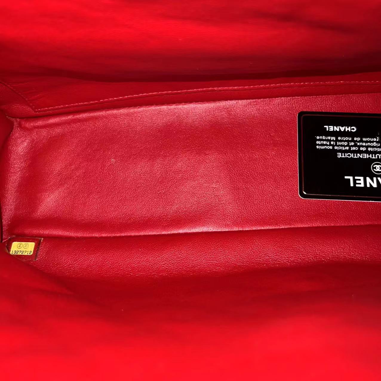 Chanel Maxi Classic Flap Quilted Lambskin Red Silver Hardware Series 13 - Best Luxury Designers