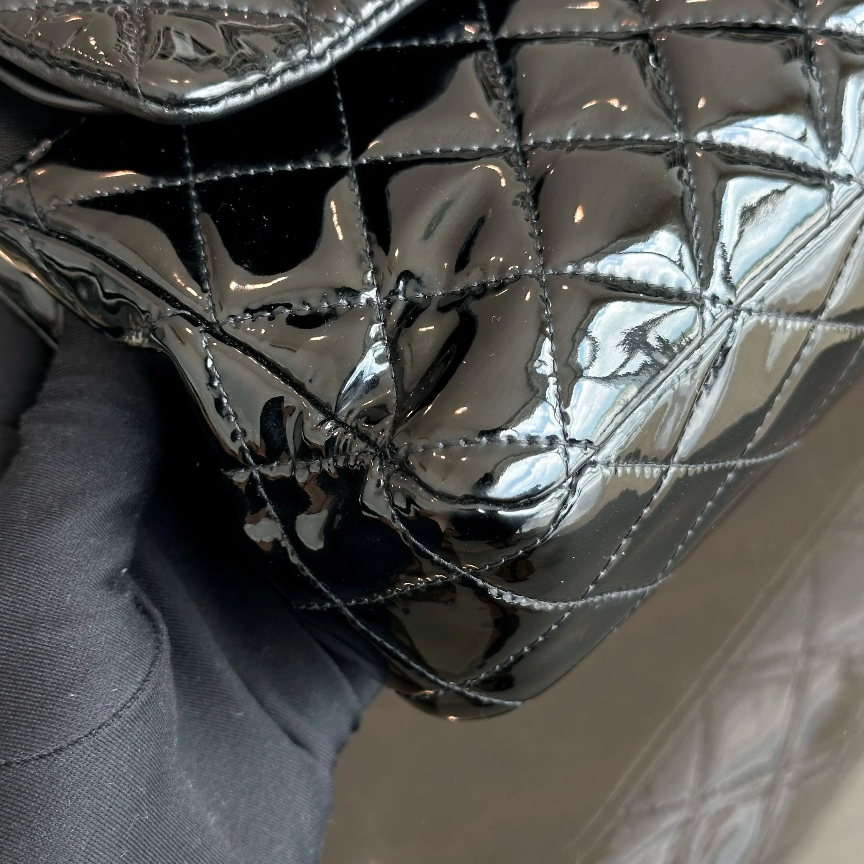 Chanel Medium Classic Flap Patent Leather Quilted Black SHW No 18 - Best Luxury Designers