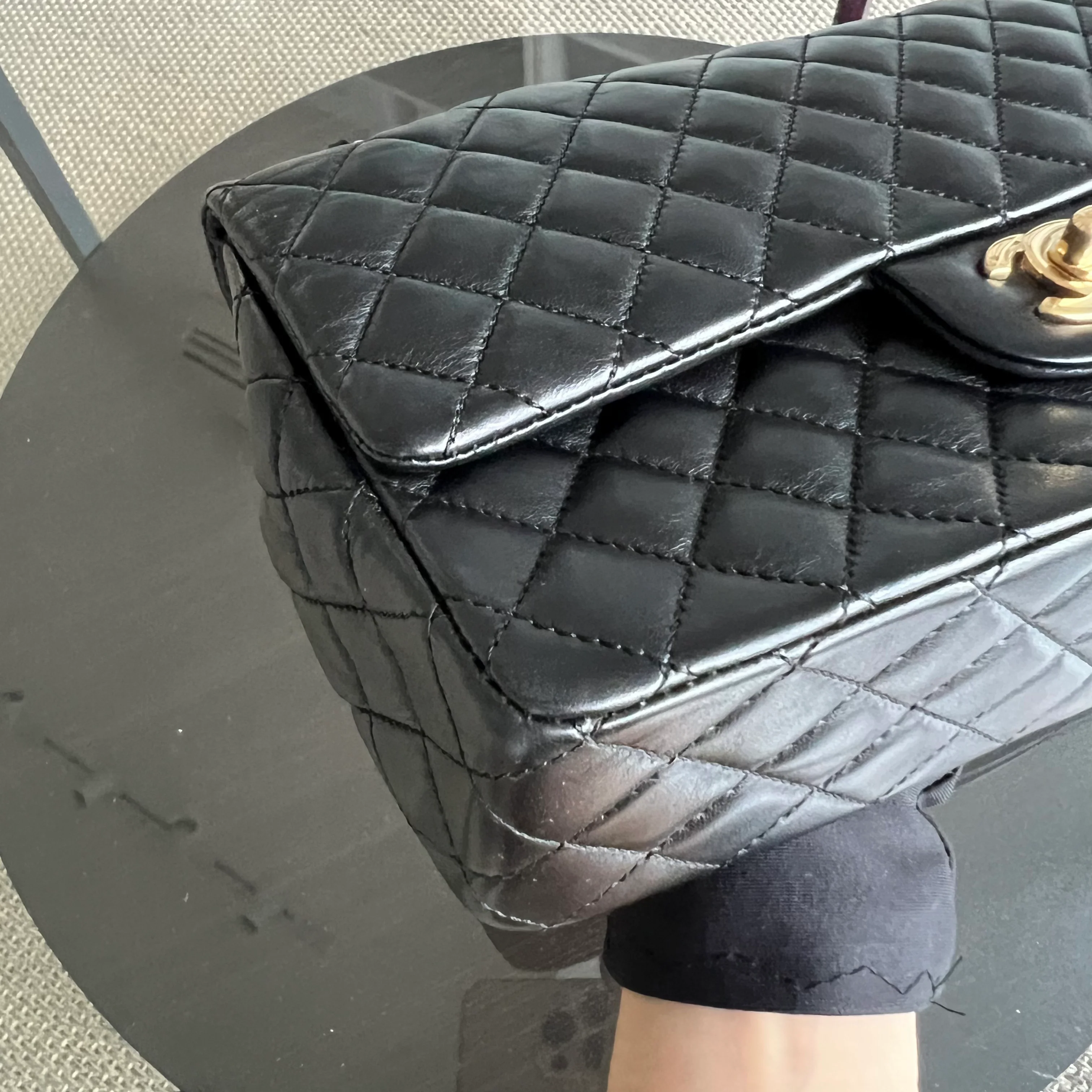 Chanel Medium Classic Flap Valentine Seasonal Flap Quilted Lambskin Black Golden Hardware Series 13 - Best Luxury Designers