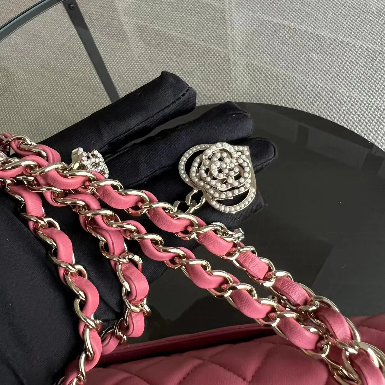 Chanel Medium Classic Flap Valentine Seasonal Flap Quilted Lambskin Sakura Pink Golden Hardware Series 19 - Best Luxury Designers