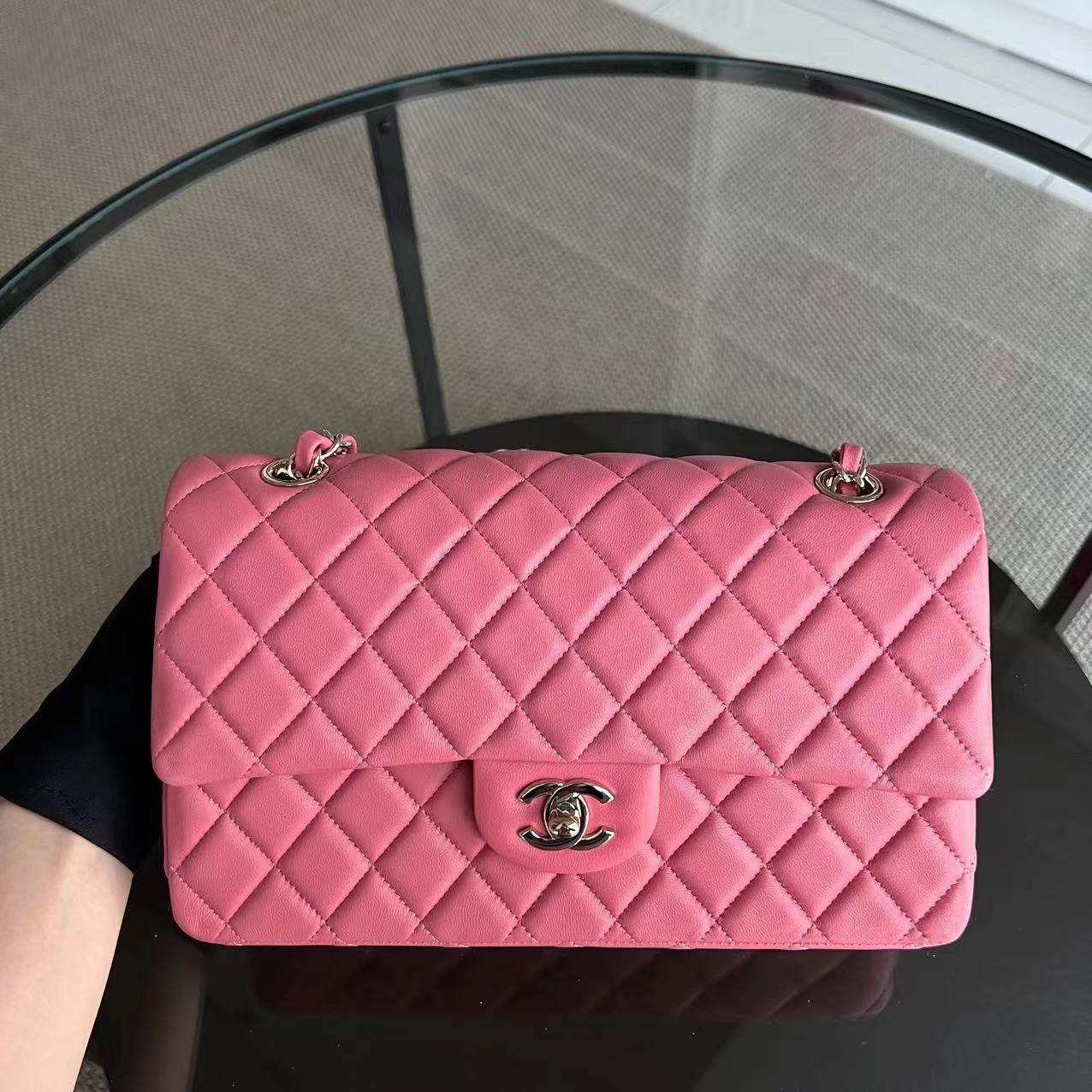 Chanel Medium Classic Flap Valentine Seasonal Flap Quilted Lambskin Sakura Pink Golden Hardware Series 19 - Best Luxury Designers